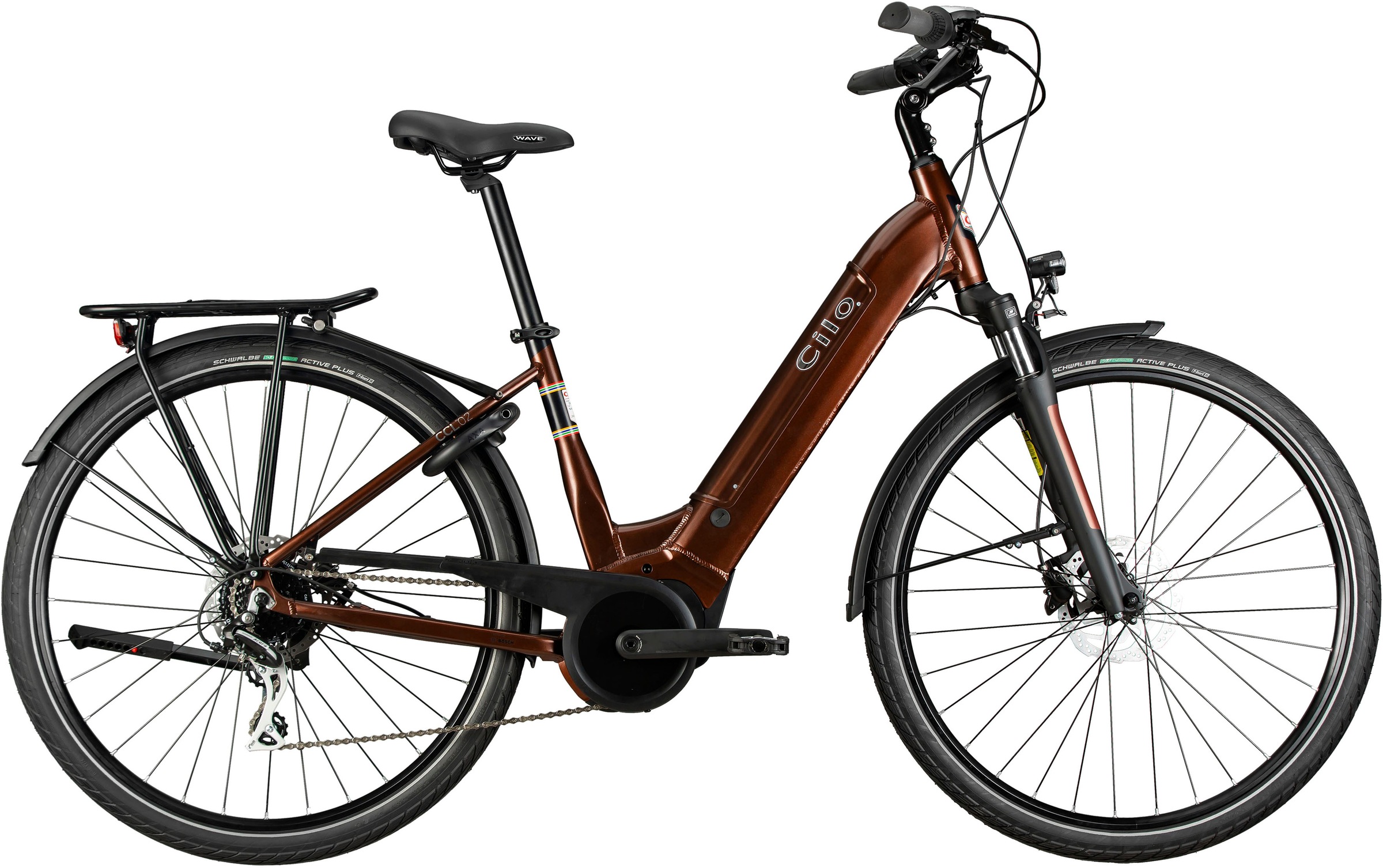 E-Bike „Cityliner CCL°02+ Chocolate“, Shimano, Acera M360, Mittelmotor 250 W chocolate 28 Zoll (71,12 cm) 45 cm – 28 Zoll (71,12 cm)