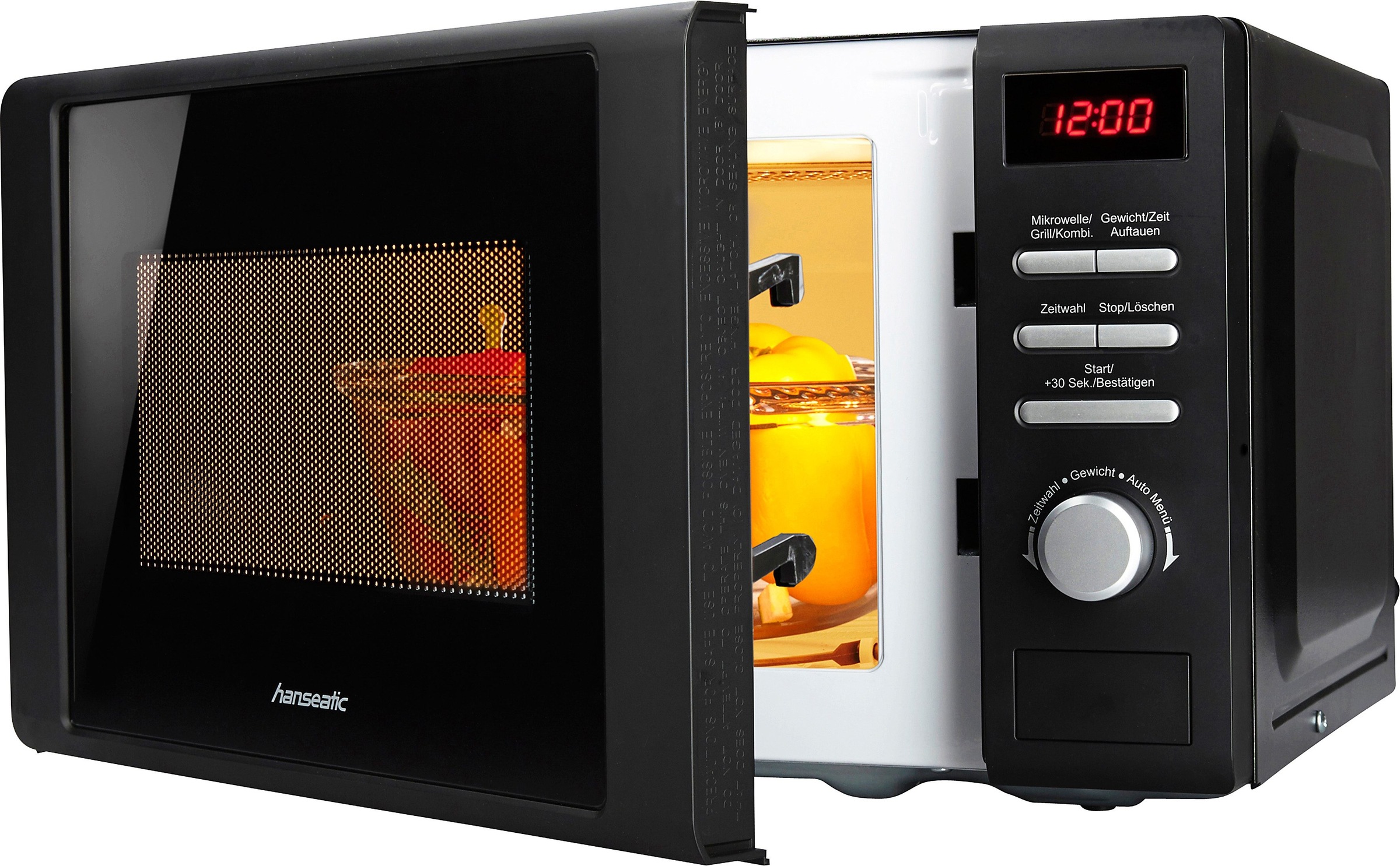 HANSEATIC Mikrowelle »819021« Grill Mikrowelle 700 W Grill, Auftaufunktion, 8 Automatikprogramme schwarz