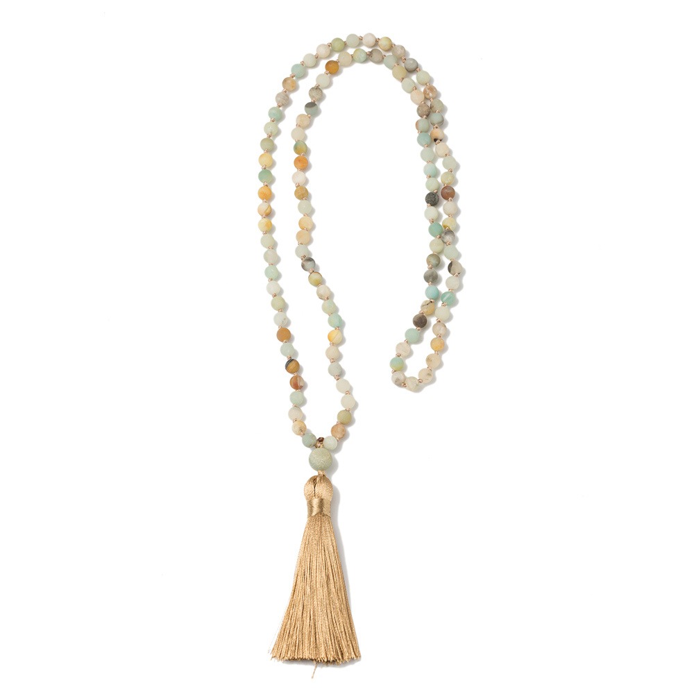 Firetti Kette mit Anhänger »Schmuck Geschenk Kupfer Halsschmuck Halskette Baum des Lebens Quaste« Made in Germany - mit Amazonit