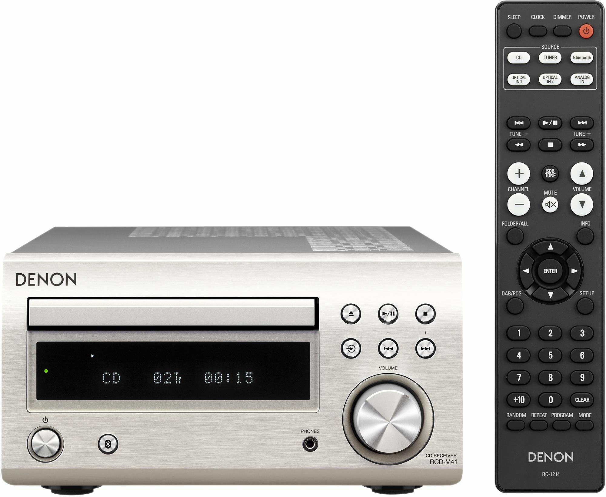 DENON CD-Player »RCD-M41DAB« Bluetooth silberfarben Unmittelbares kabelloses Streaming von Smartphones und Tablets