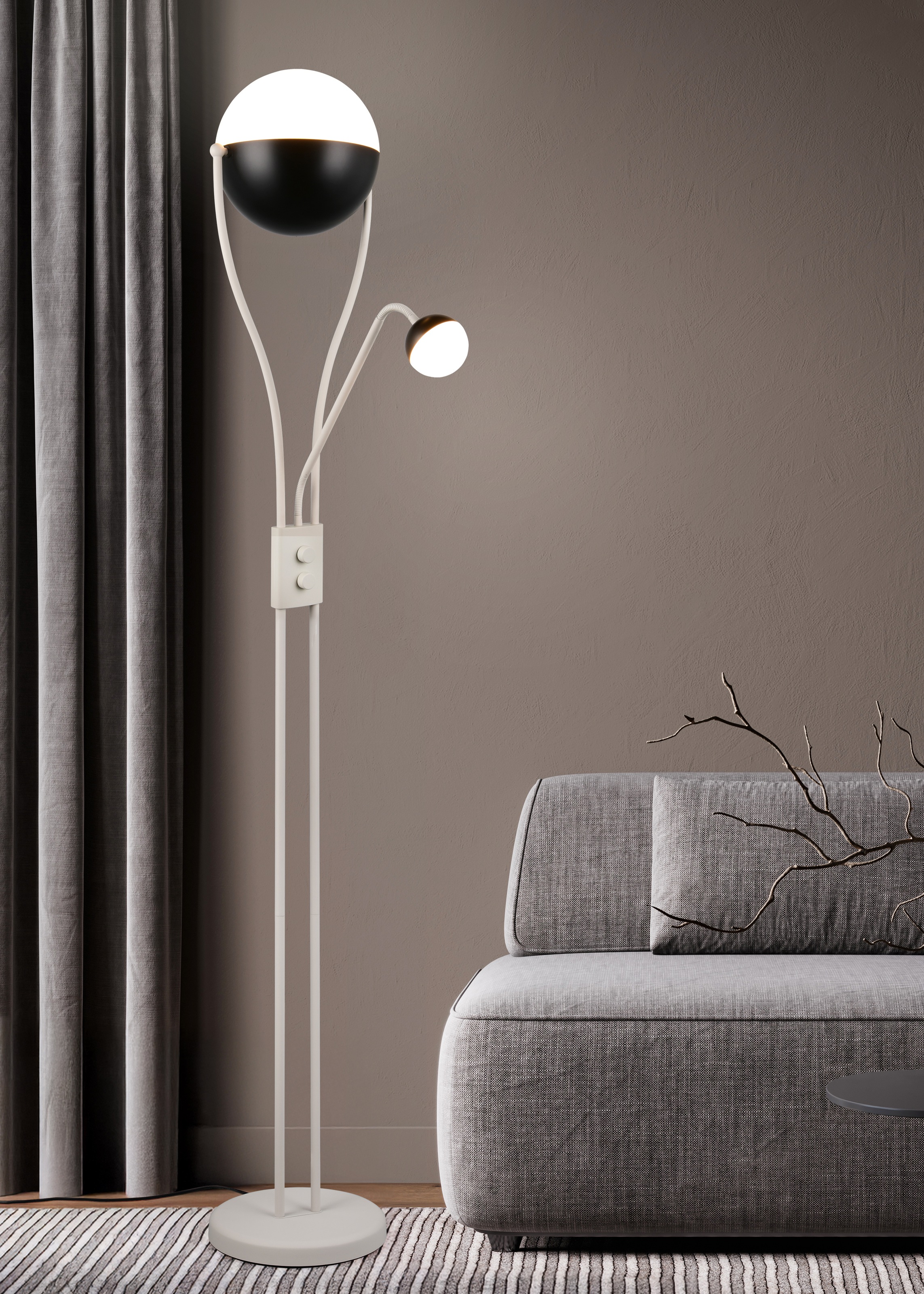 REALITY Leuchten LED Stehlampe »CHRIS, LED Stehleuchte mit flexiblem Lesear günstig online kaufen