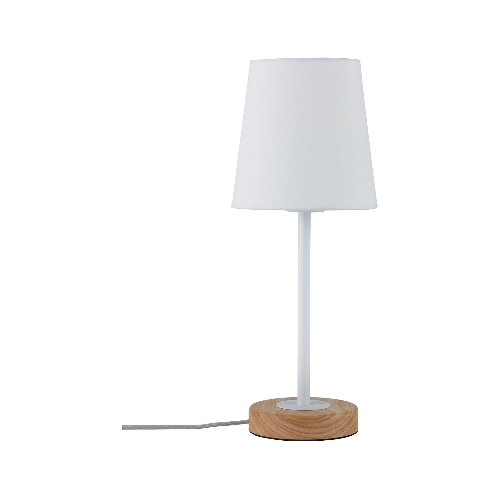 Paulmann Tischleuchte »Neordic Stellan max.1x20W E27 Weiß/Holz 230V Stoff/M günstig online kaufen