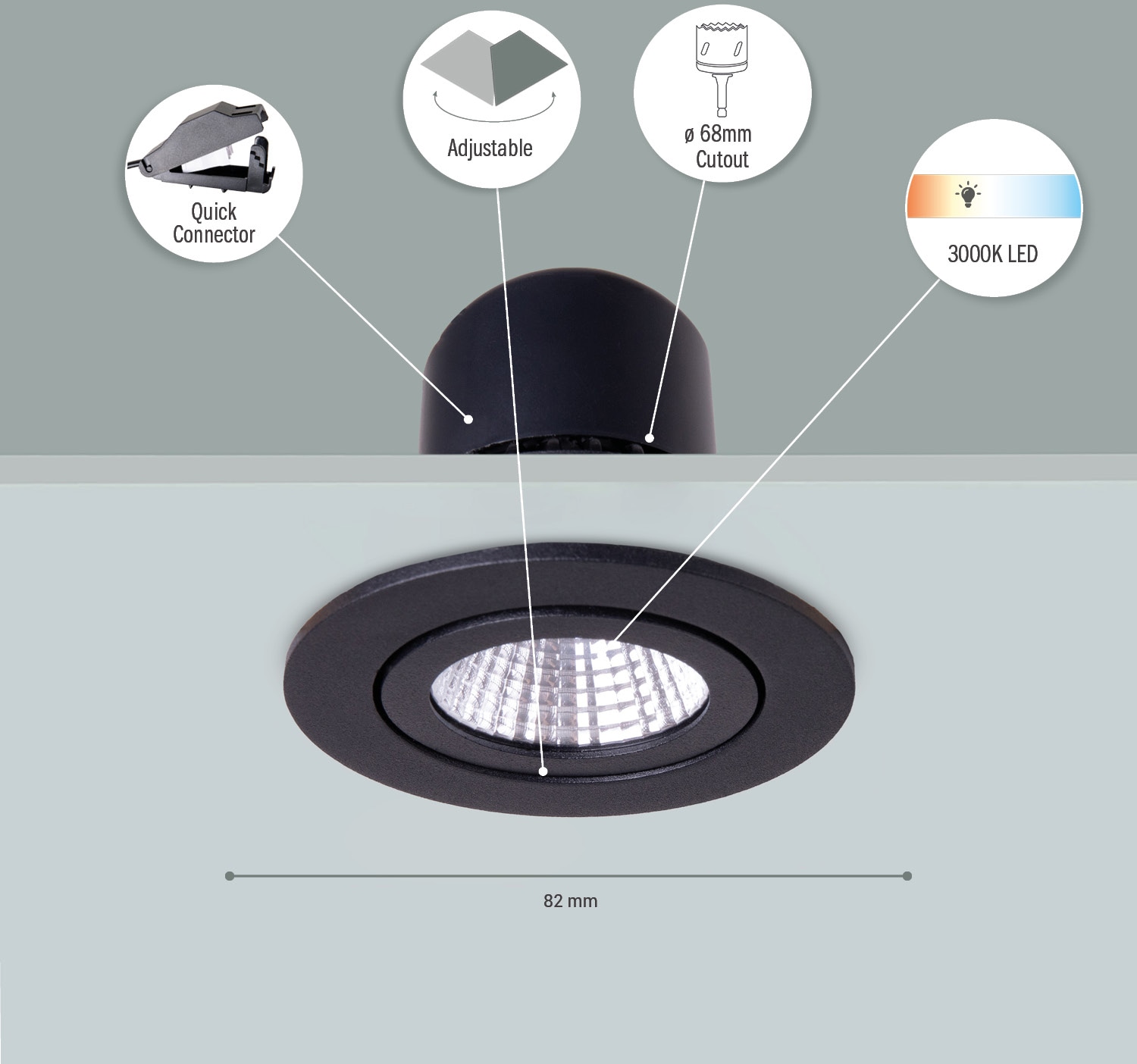 Paco Home Einbauleuchte »Rita«, LED Einbaustrahler Schwenkbar LED Strahler Spotlight Flach dimmbar