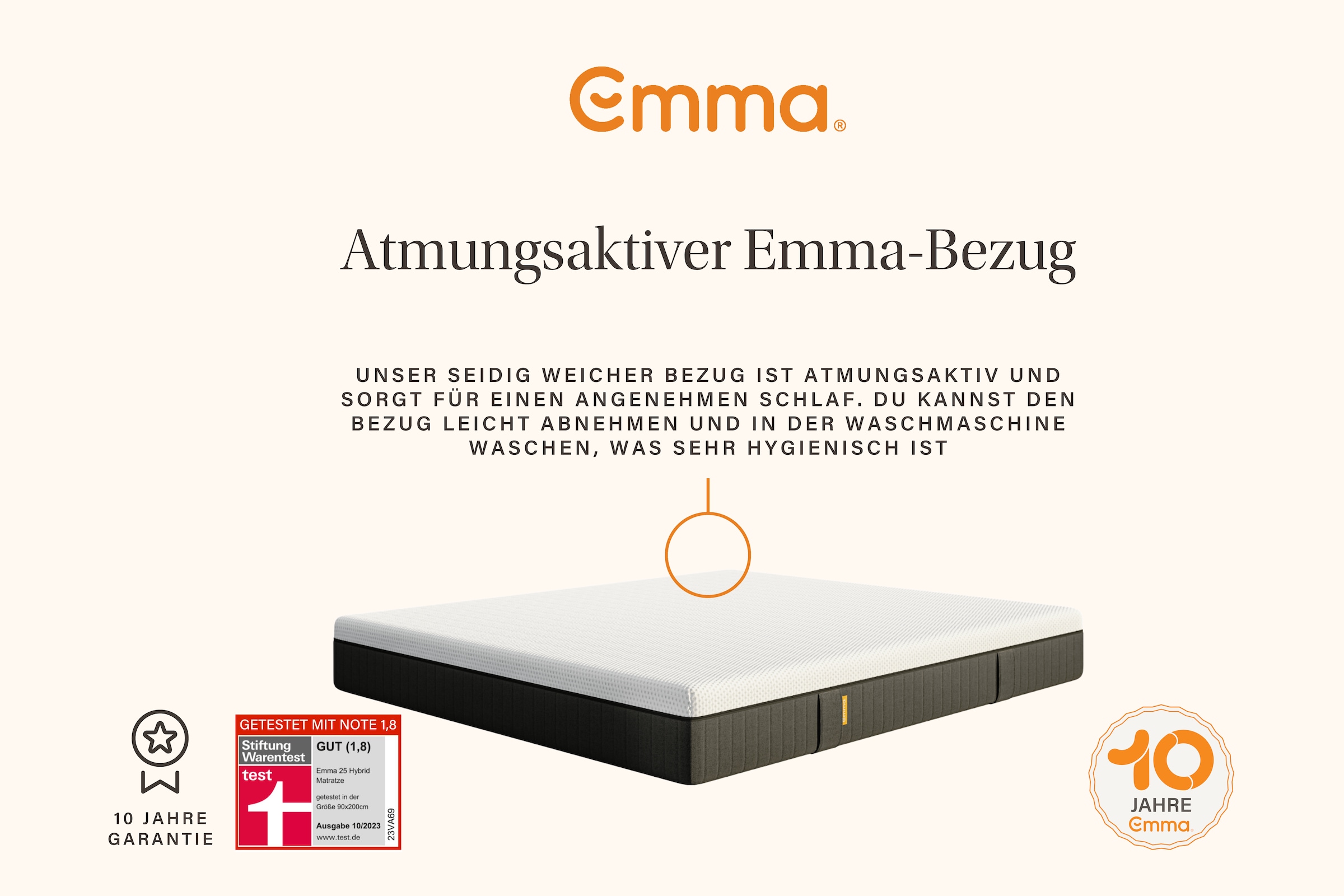 Emma Taschenfederkernmatratze »Emma 25 Hybrid«, 25 cm hoch, Raumgewicht: 35 kg/m³, (1 St., 1-tlg.)