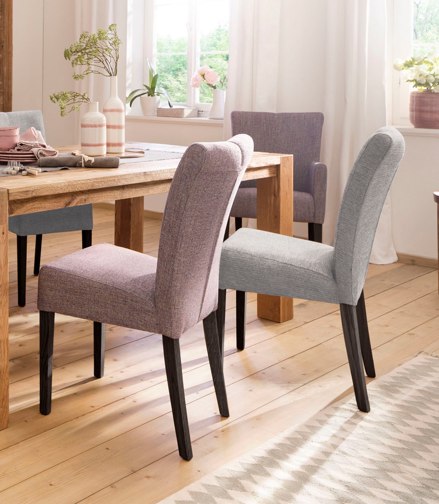 Home affaire Esszimmerstuhl »Queen« (Set) 2 Stk.Beine aus massiver Buche, w günstig online kaufen