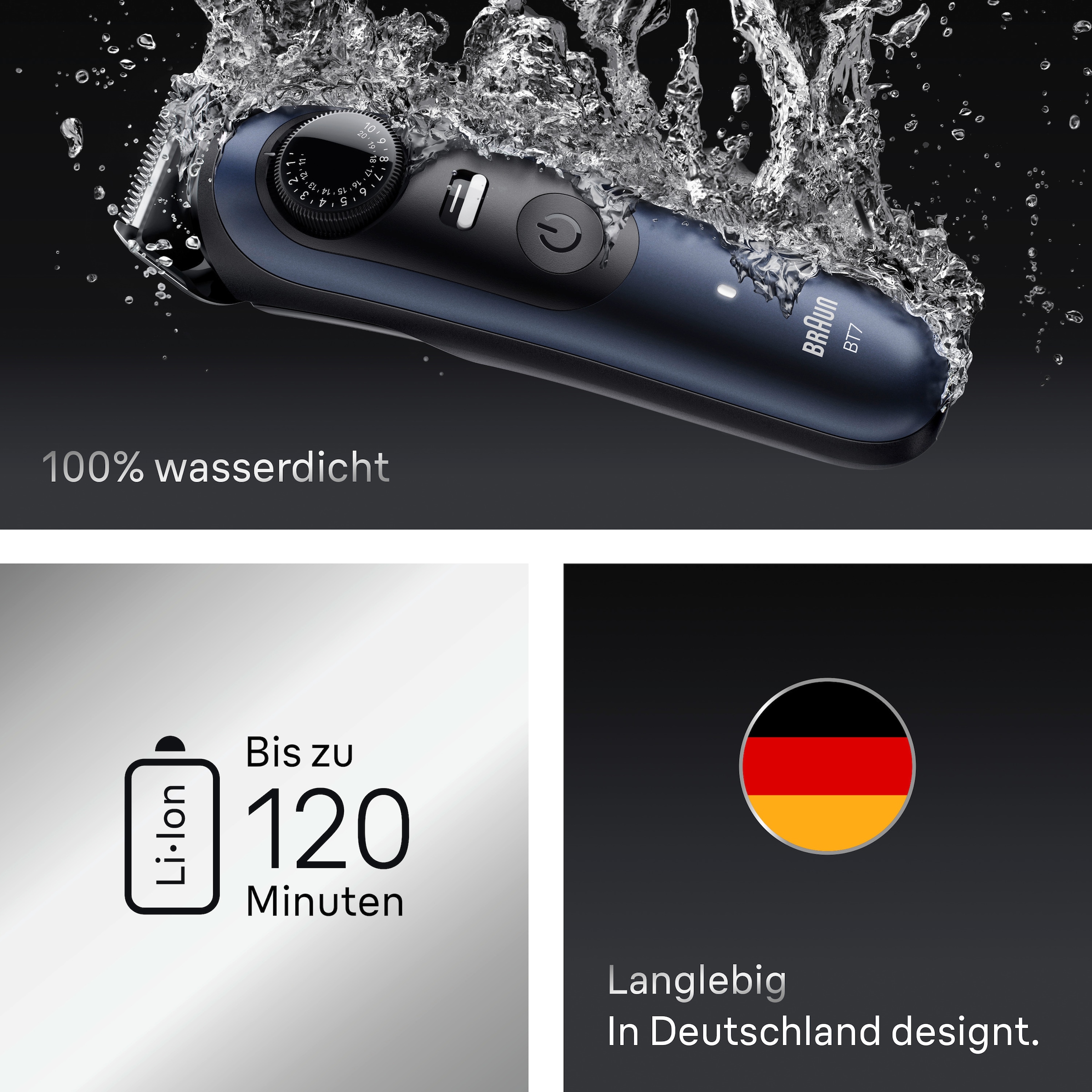 Braun Haarschneider »Series 7 BT7540  - Golden Ribbon« 8 Aufsätze 11-in-1 Set, ProBlade, Nasenhaartrimmer, AutoSense, 120 Min Akku