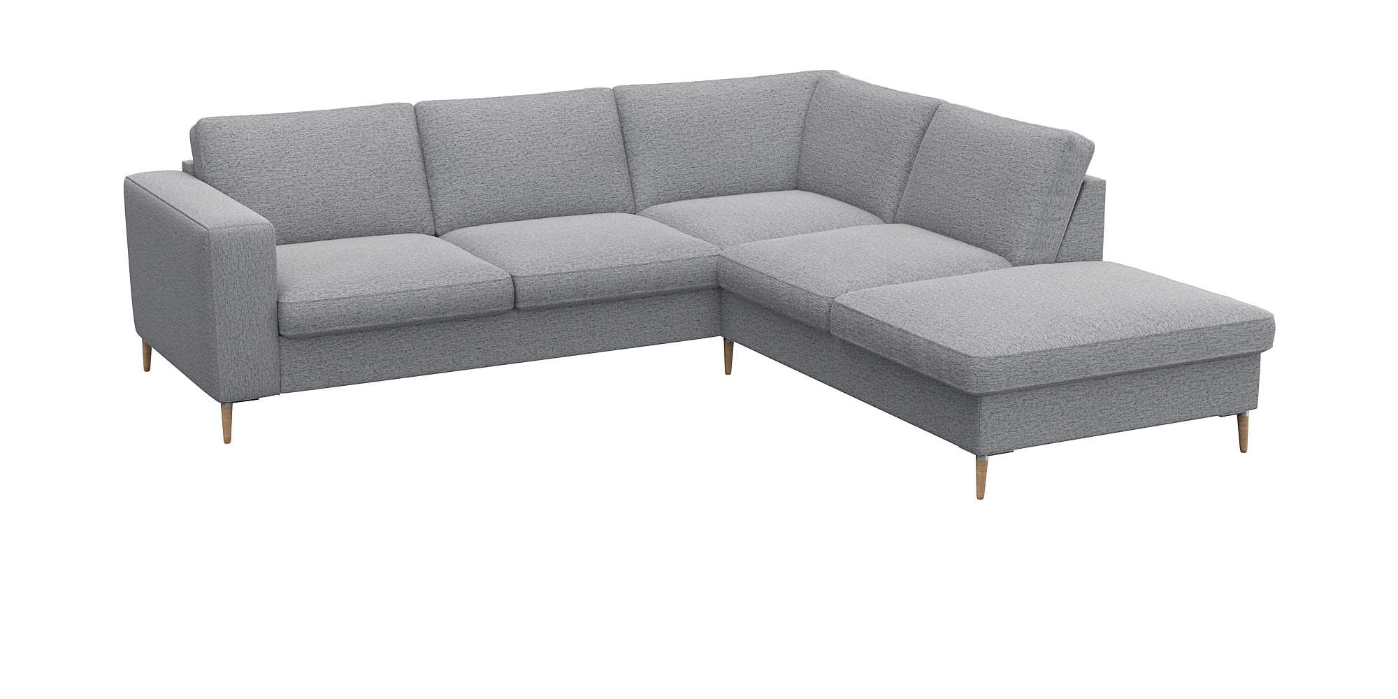 FLEXLUX Ecksofa »Fiore, L-Form«, breite Armlehnen, Füße Alu/Eiche, B/T 241/225 cm, Kaltschaum im Sitz