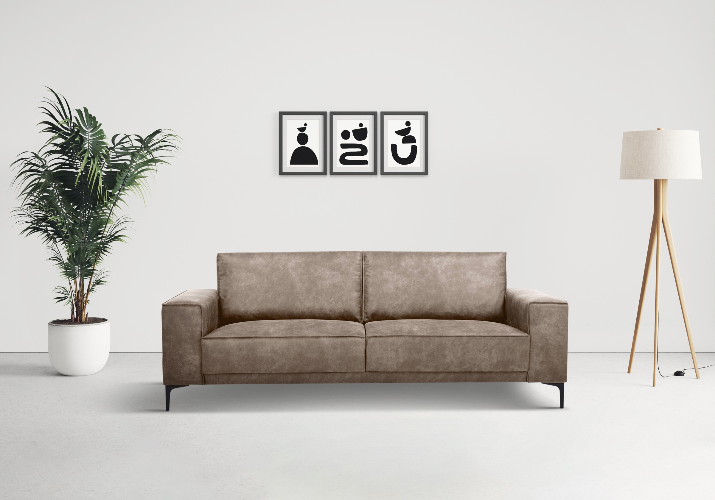 OTTO home 3-Sitzer »3er Sofa Oland, Struktur, Flachgewebe, Luxus-Microfaser günstig online kaufen