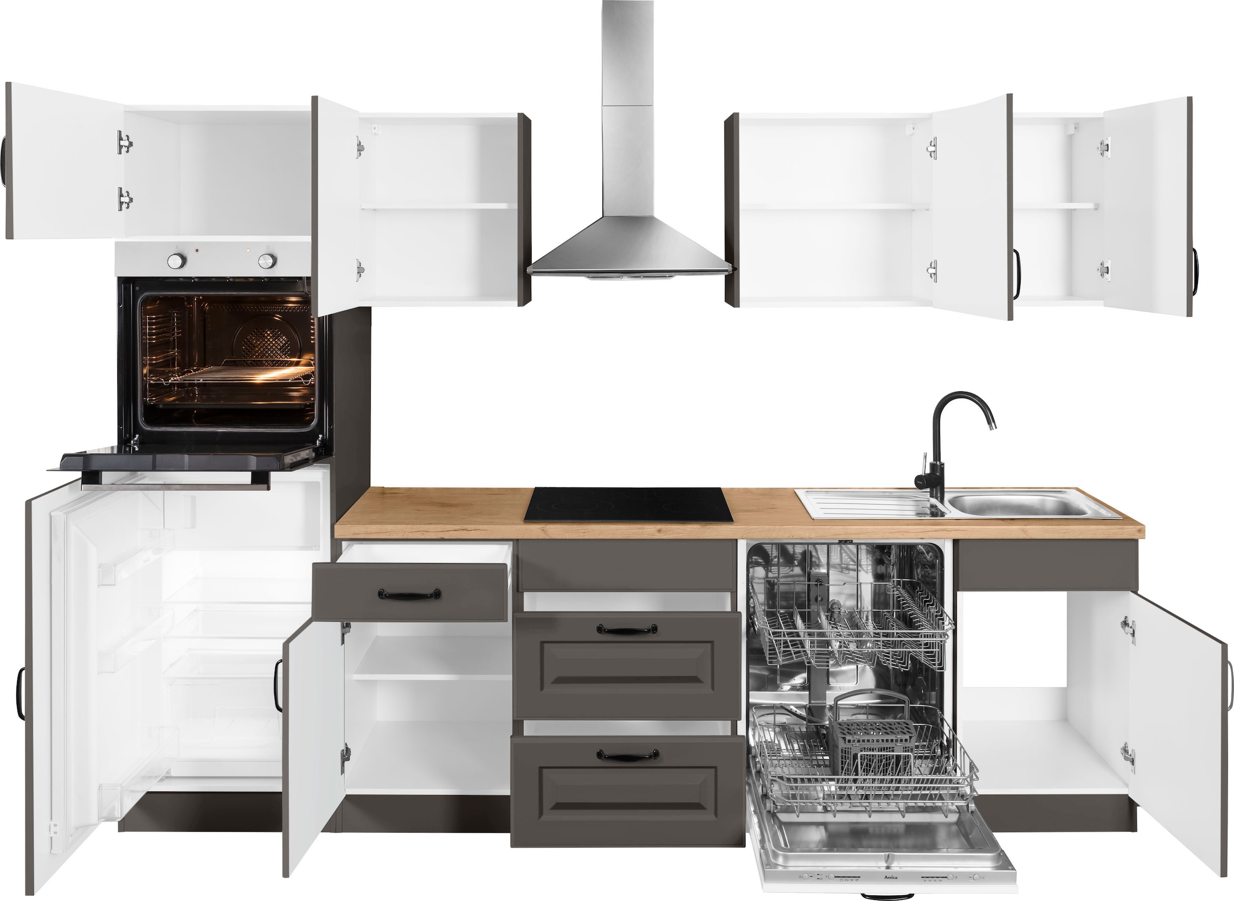 wiho Küchen Küchenzeile »Erla«, ohne E-Geräte, Breite 280 cm auf Rechnung  bestellen | Sockelblenden