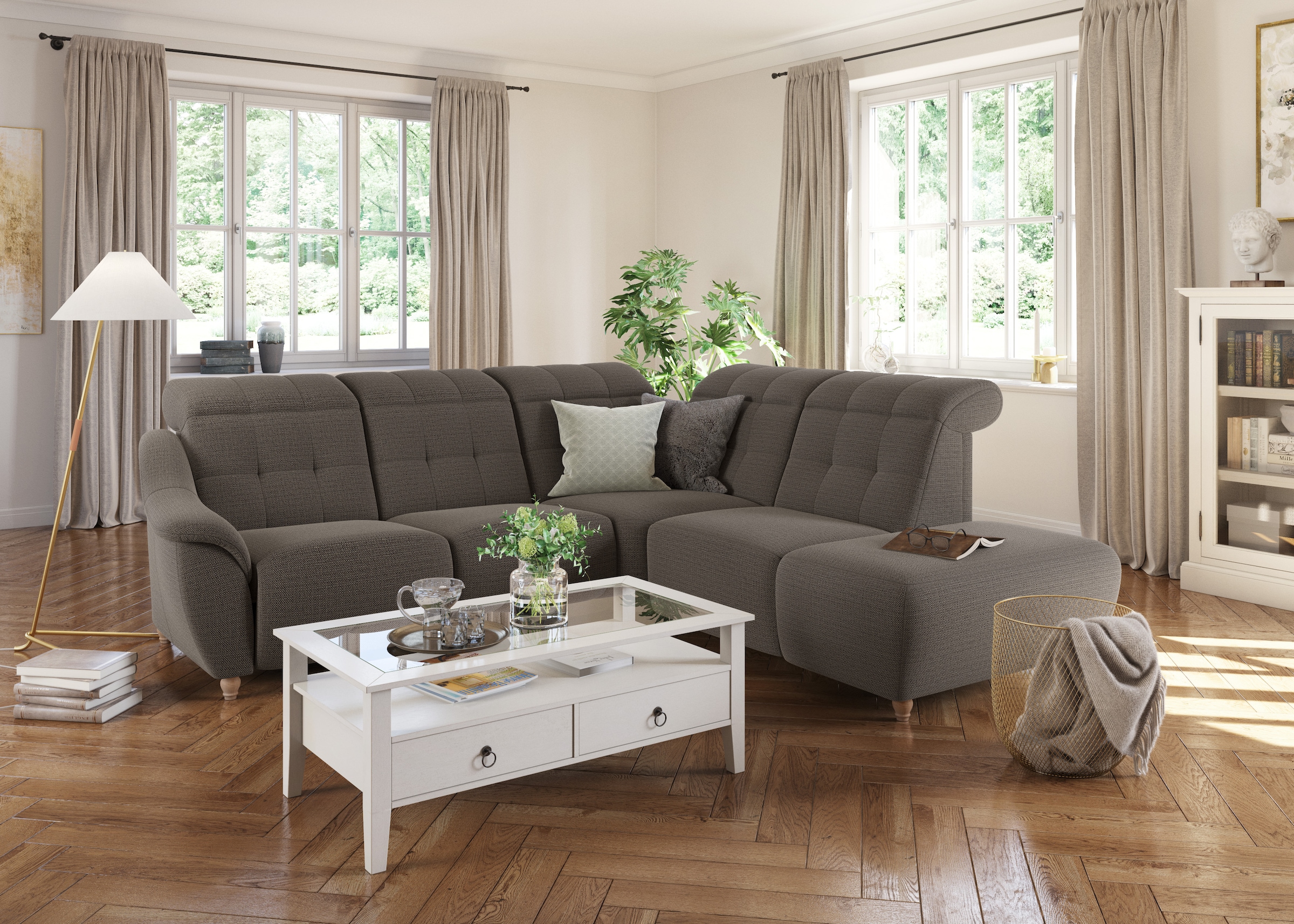 Home affaire Ecksofa »Boston L-Form« Kopfteilverstellung an jeder Sitzfläch günstig online kaufen