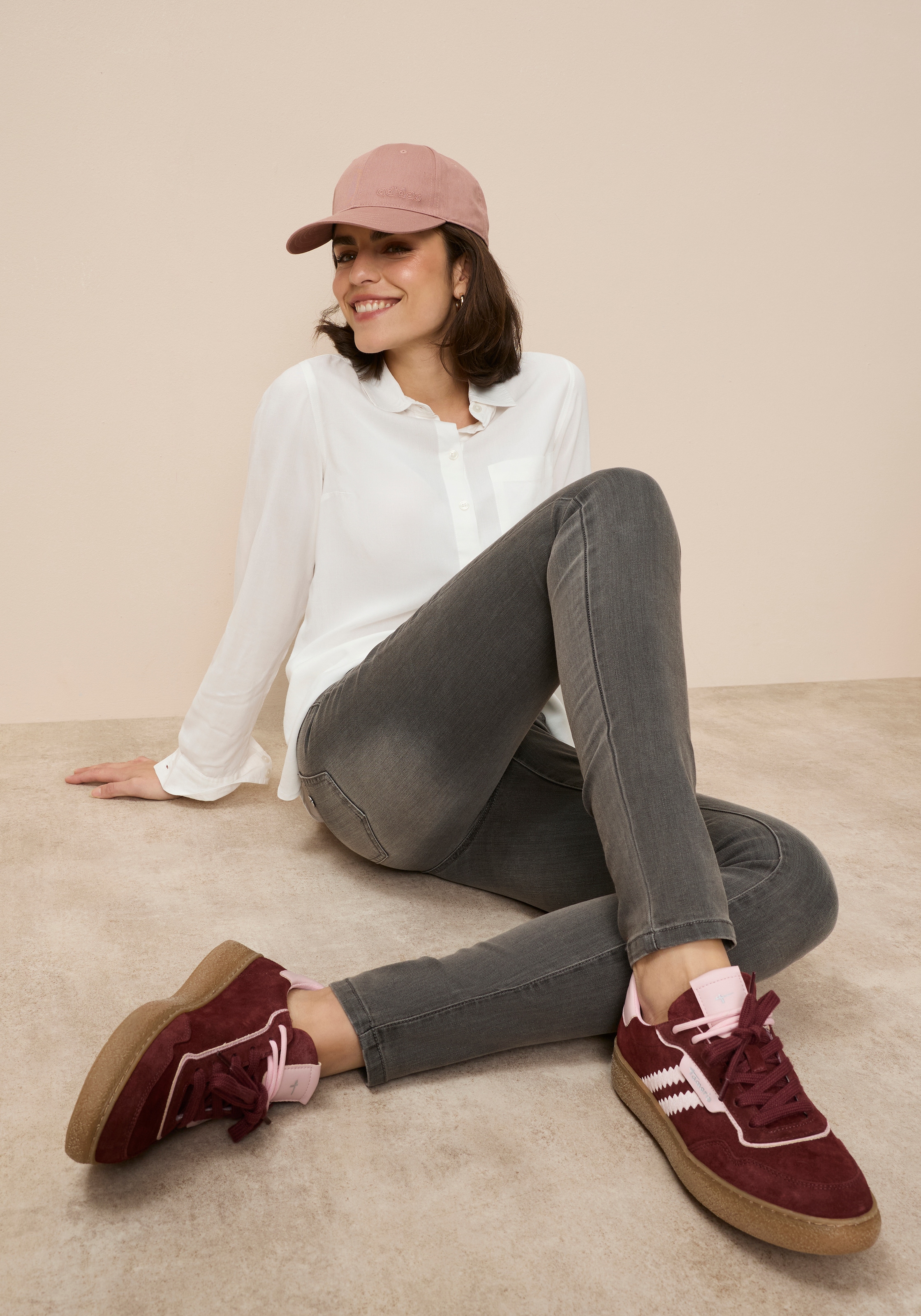 Tamaris Skinny-fit-Jeans schmale Beinweite, mit Gürtelschlaufenbund, mit Metallreißverschluss