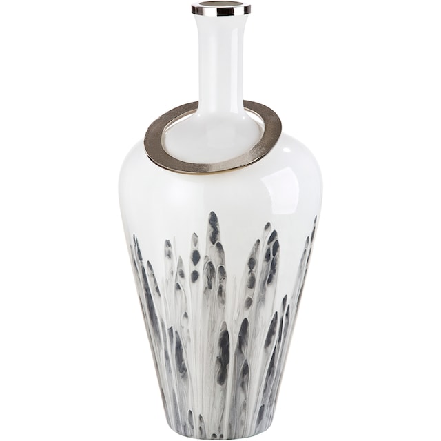 GILDE Bodenvase »Statuario«, durchgefärbtes Glas, mit Metallring auf  Rechnung kaufen