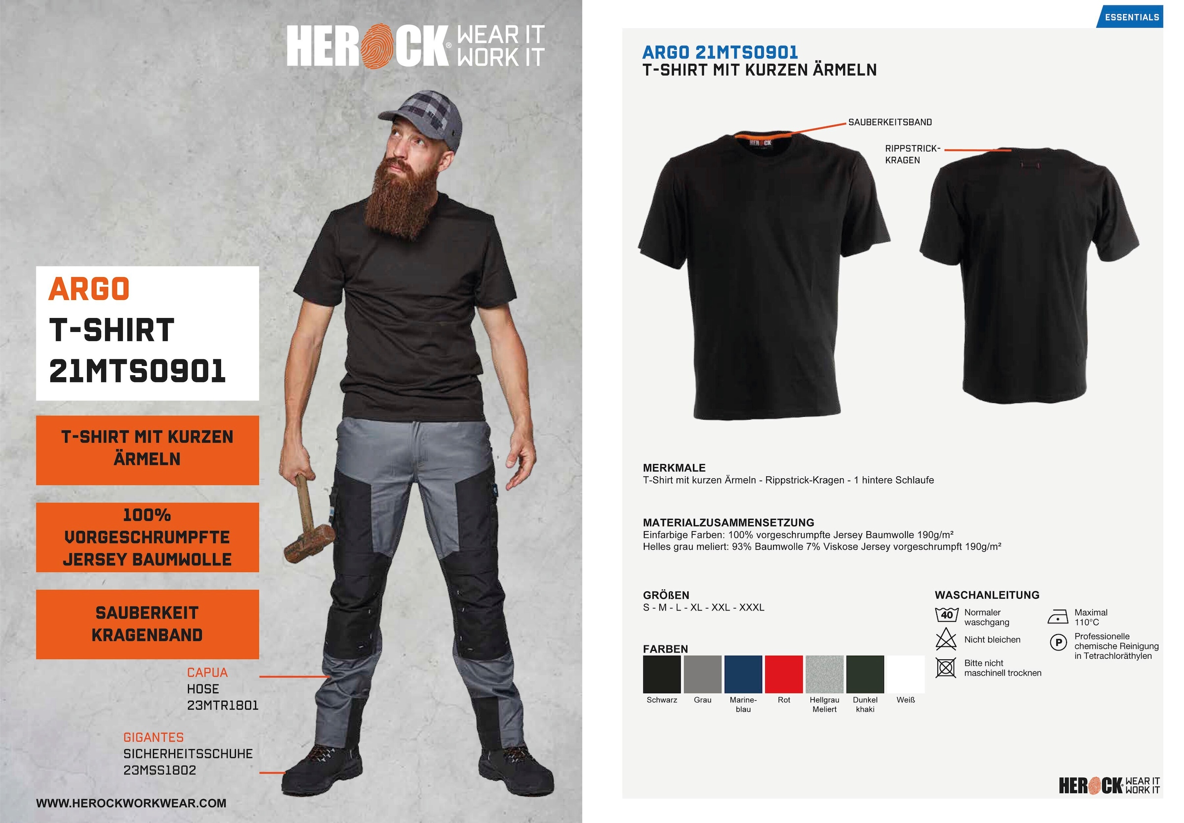 Herock T-Shirt »Argo online Kurzärmlig«, (Spar-Set, Tragegefühl bei tlg.), mit Ärmel, angenehmes Rippstrick-Kragen T-Shirt 3 Kurze