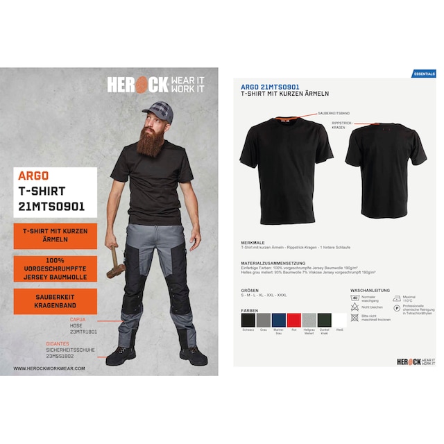 Herock T-Shirt »Argo Kurze Tragegefühl tlg.), (Spar-Set, angenehmes 3 Ärmel, bei Rippstrick-Kragen Kurzärmlig«, online mit T-Shirt