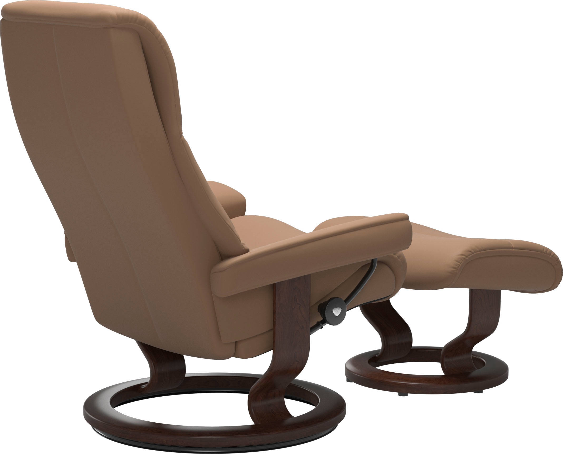 Stressless® Relaxsessel »View«, (Set, Relaxsessel mit Hocker), mit Classic Base, Größe M,Gestell Braun