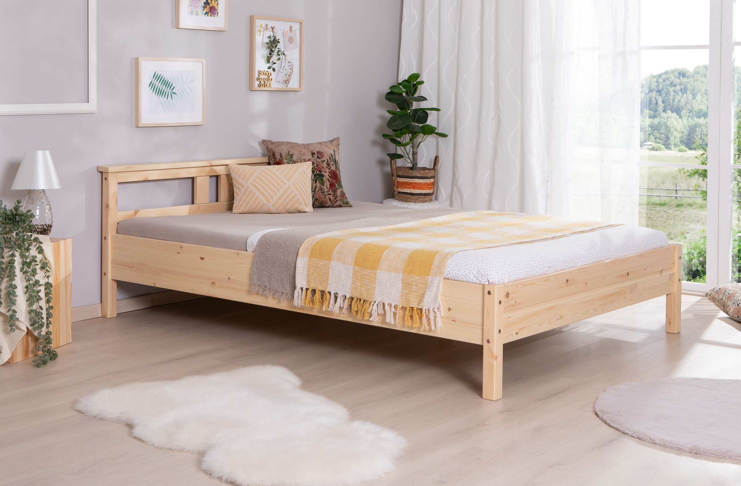 Ticaa Futonbett »Merci«, Einzelbett, aus Kiefer Massivholz, inkl. Rollrost