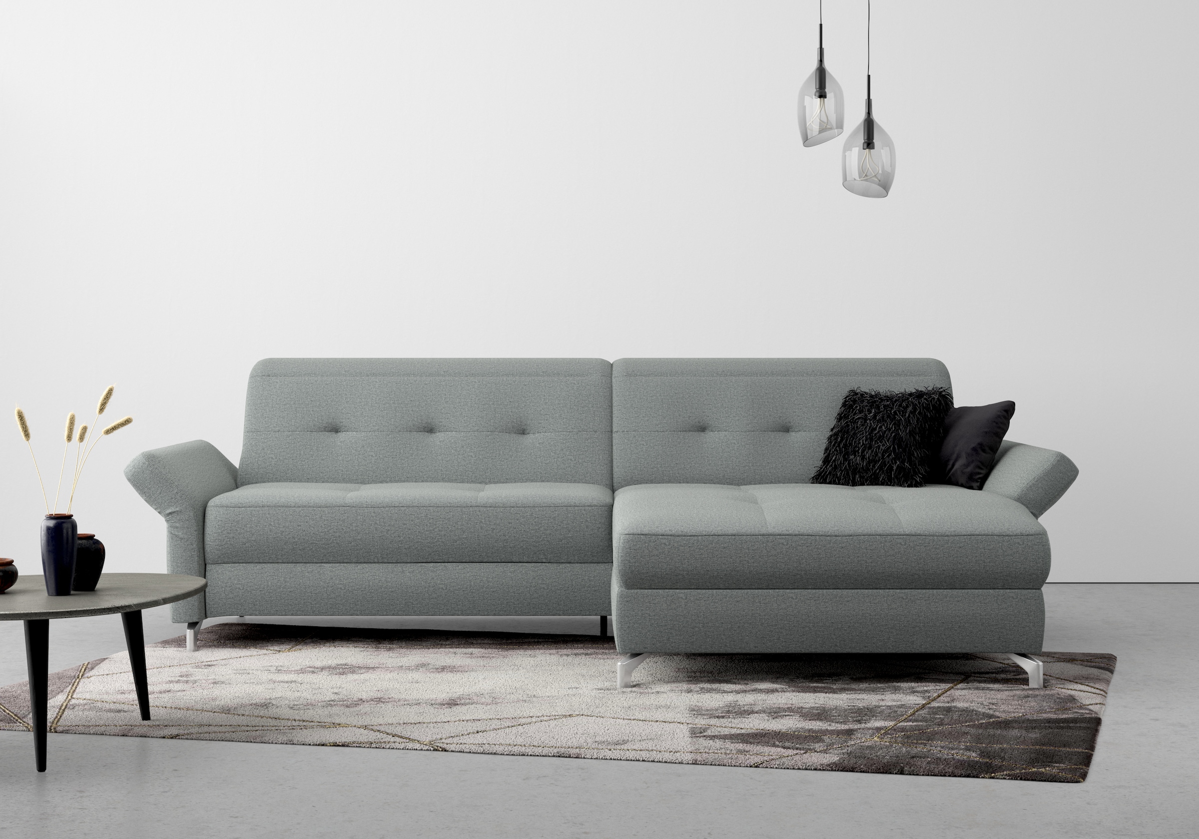 Home affaire Ecksofa »Maredo L-Form« Federkern, wahlweise auch mit Kopfteil günstig online kaufen