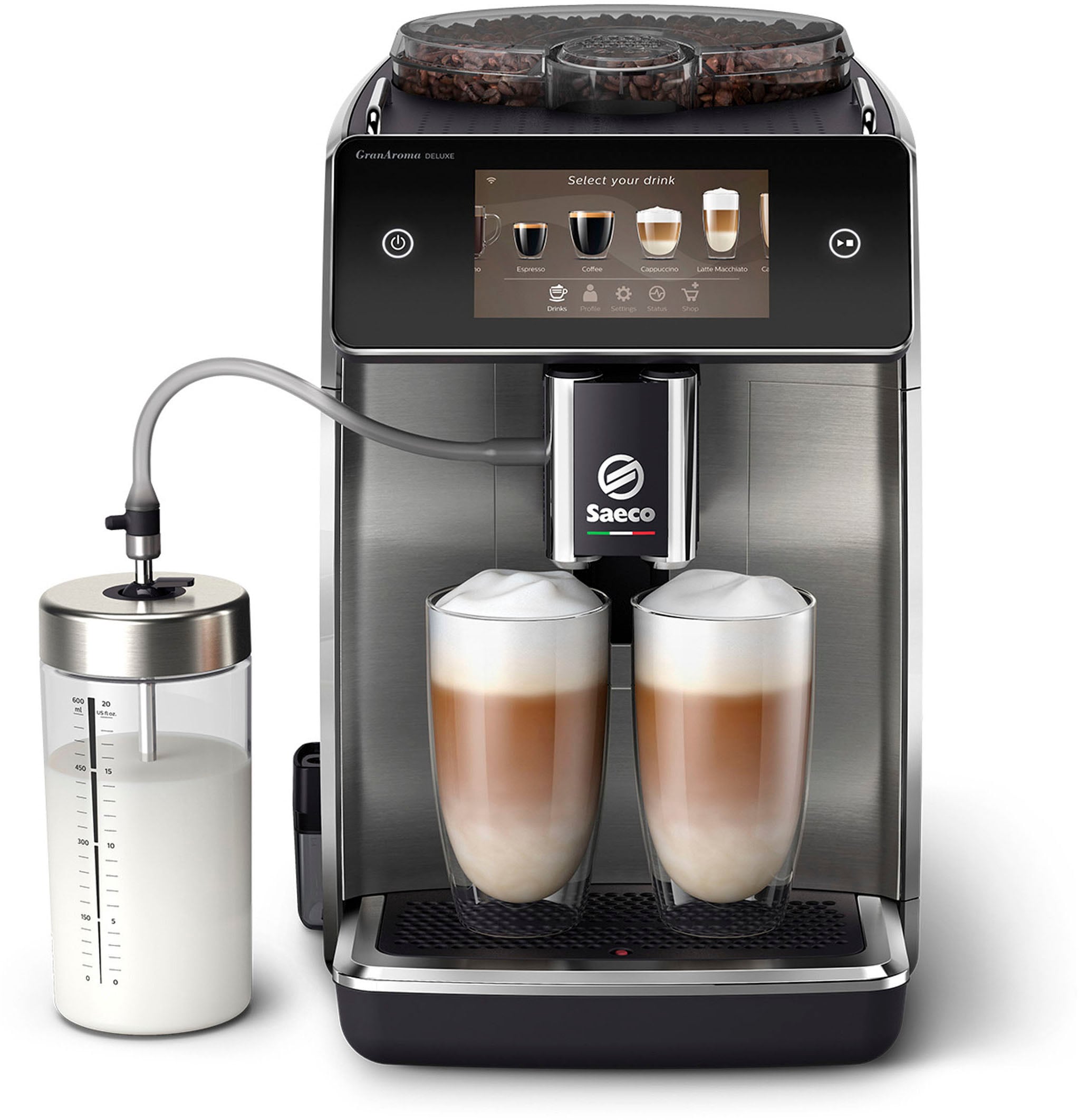 Saeco Kaffeevollautomat »Saeco GranAroma Deluxe SM6685/00« Pflegeset CA6707/10 im Wert von UVP 49,99€