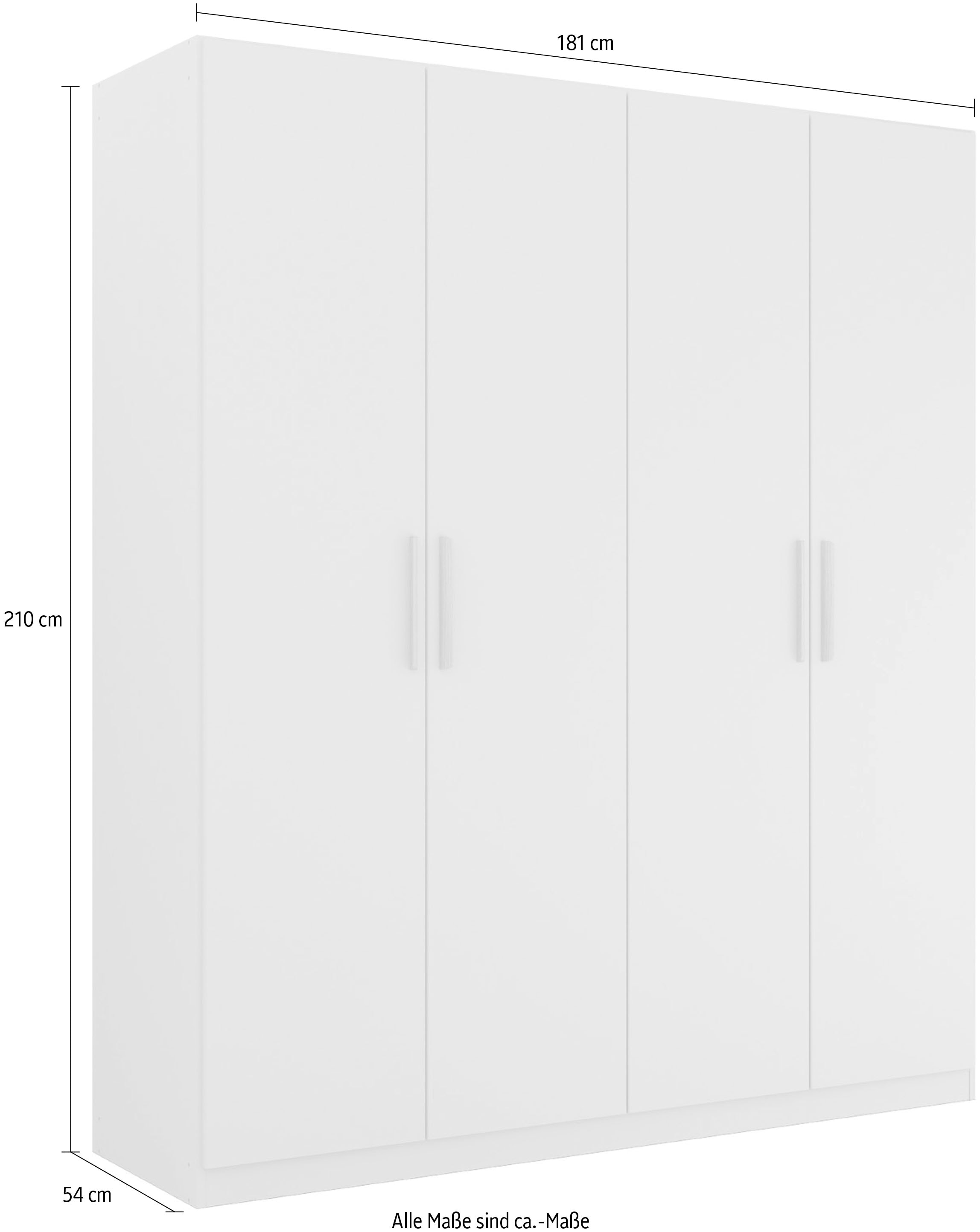 rauch Kleiderschrank »Skandi by Quadra Spin Schlafzimmerschrank«, im Landhaus-Stil mit Massivholzgriffen aus Wildeiche