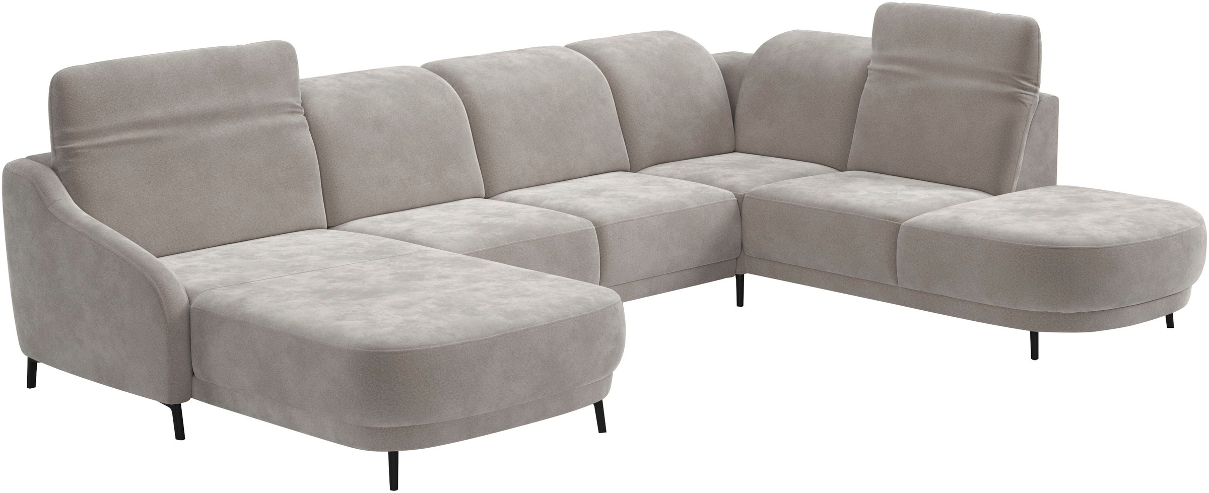 sit&more Wohnlandschaft »Blues U-Form«, inkl. Kopfteilverstellung, wahlweise mit Klapptisch und USB