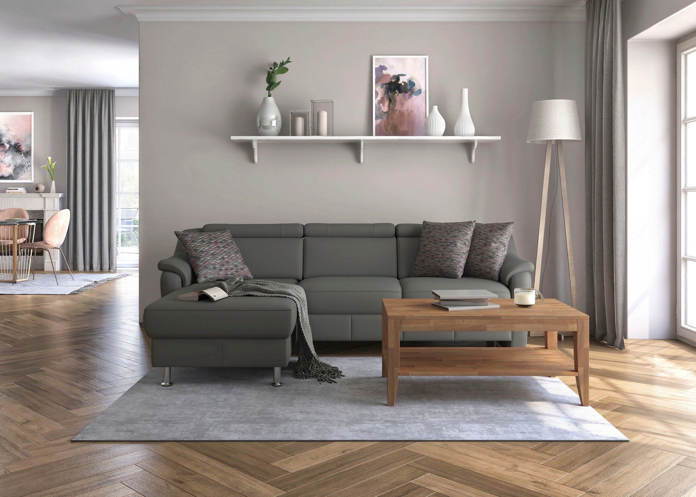 sit&more Ecksofa »Freetown L-Form«, inklusive Kopfteilverstellung und komfortablem Federkern