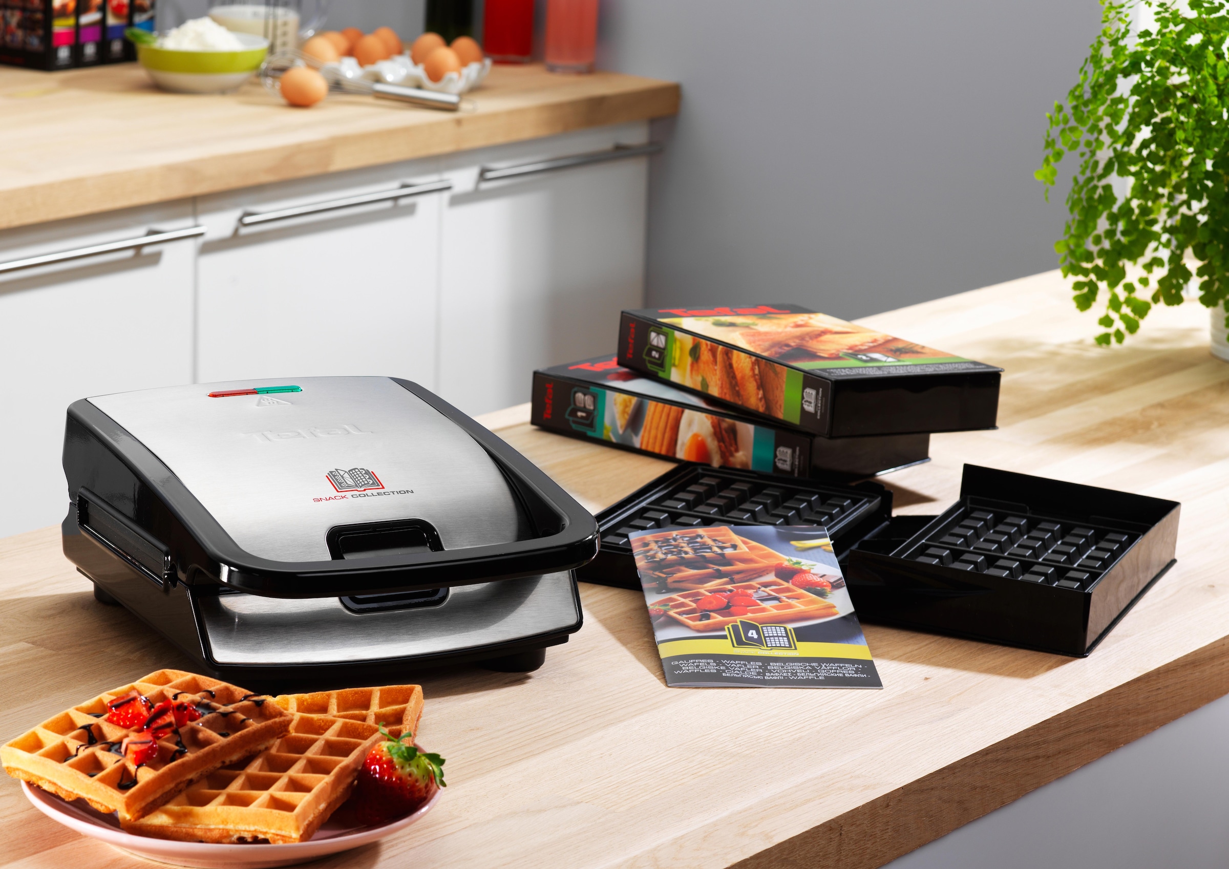 Tefal 2-in-1-Kombi-Waffeleisen »SW852D Snack Collection«, 700 W, antihaftbeschichte Platten, spülmaschinengeeignet, viele Funktionen