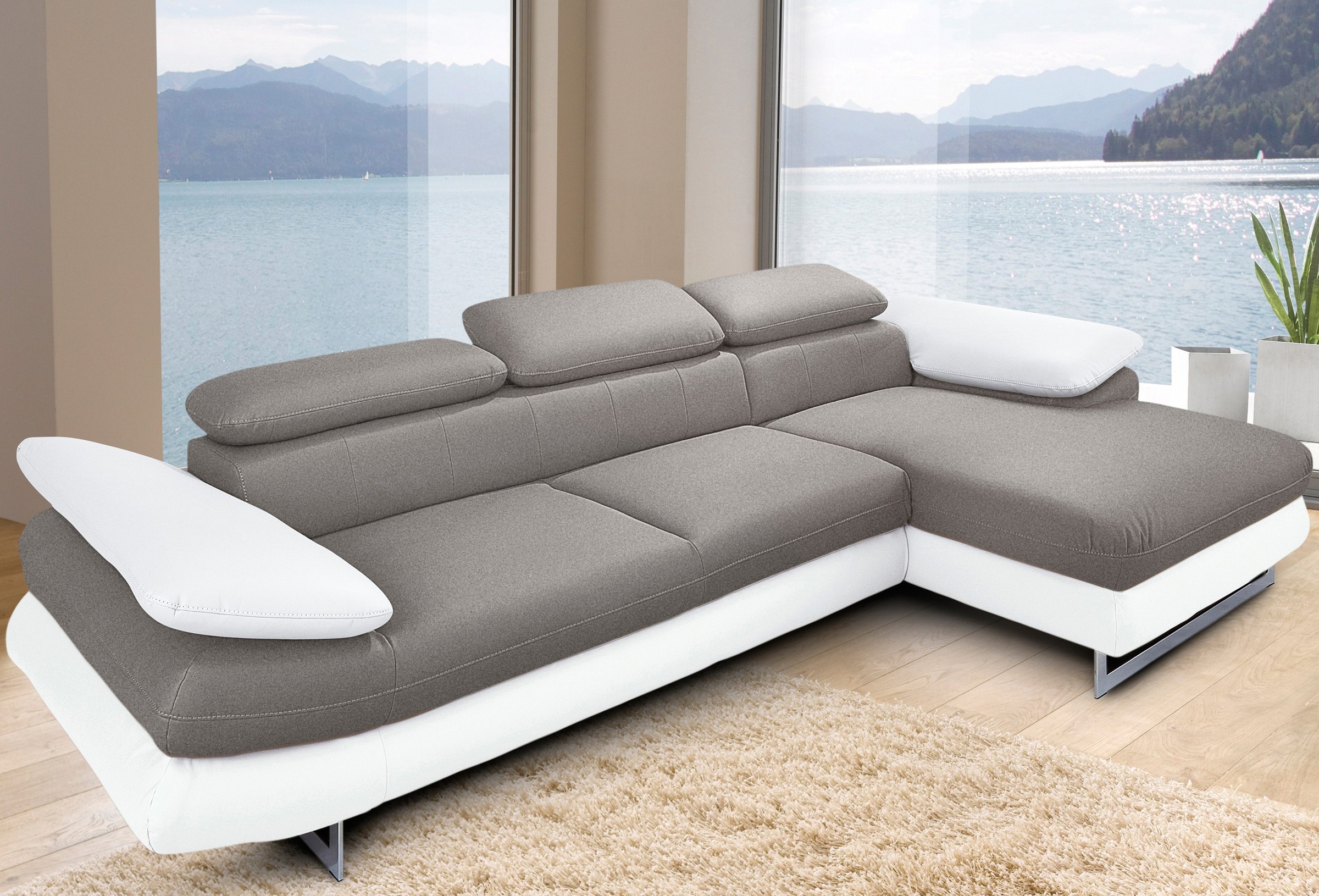 INOSIGN Ecksofa »Solution L-Form«, mit Arm- & Kopfteilverstellung, wahlweis günstig online kaufen