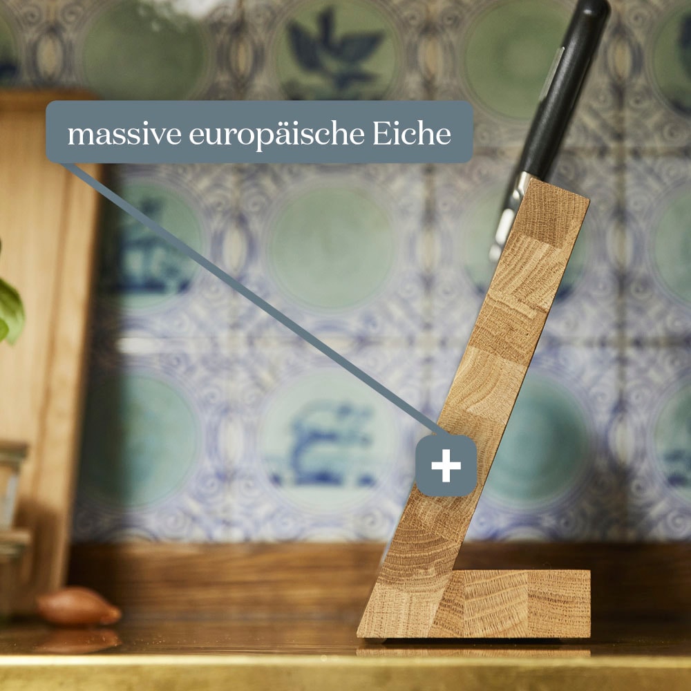 Siena Home Magnet-Messerblock »MONZA«, 1 tlg., aus FSC®-zertifiziertem Eichenholz, FSC® 100 %, Lieferung ohne Messer