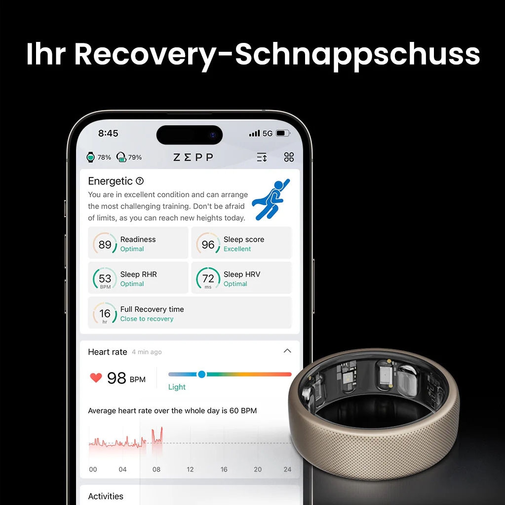 Amazfit Fitness-Tracker »Helio Ring (Size 10)«