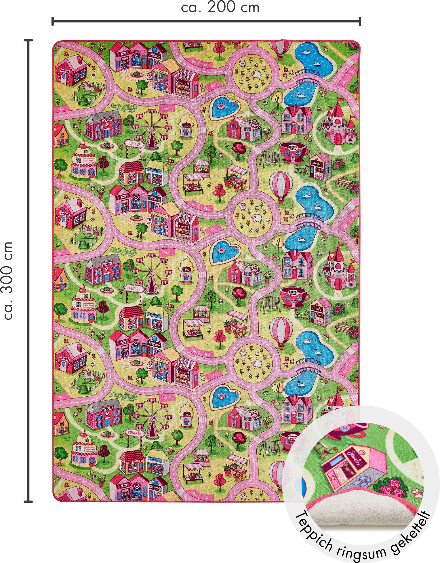 Andiamo Kinderteppich »Straße Lagerräumung«, rechteckig, 5 mm Höhe, Straßen-Spiel-Teppich, Sonderposten, für Mädchen & Jungen