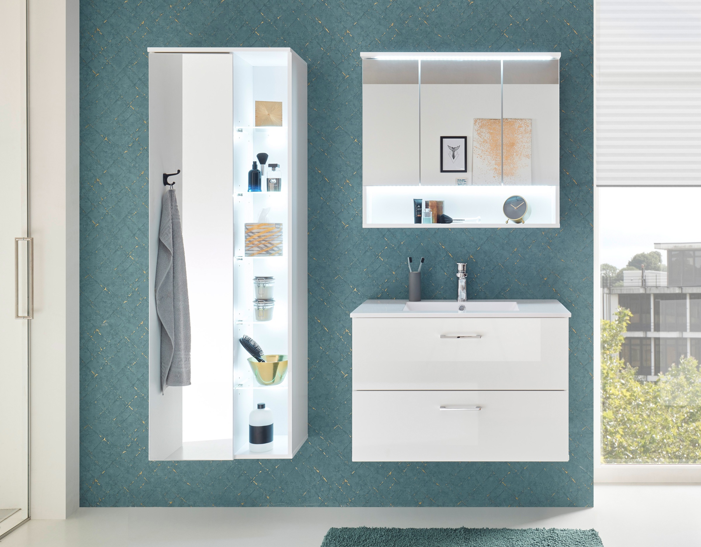 BASIC by Balculina Badmöbel-Set »Best80«, (3 St.), Breite 165 cm,Badezimmer günstig online kaufen