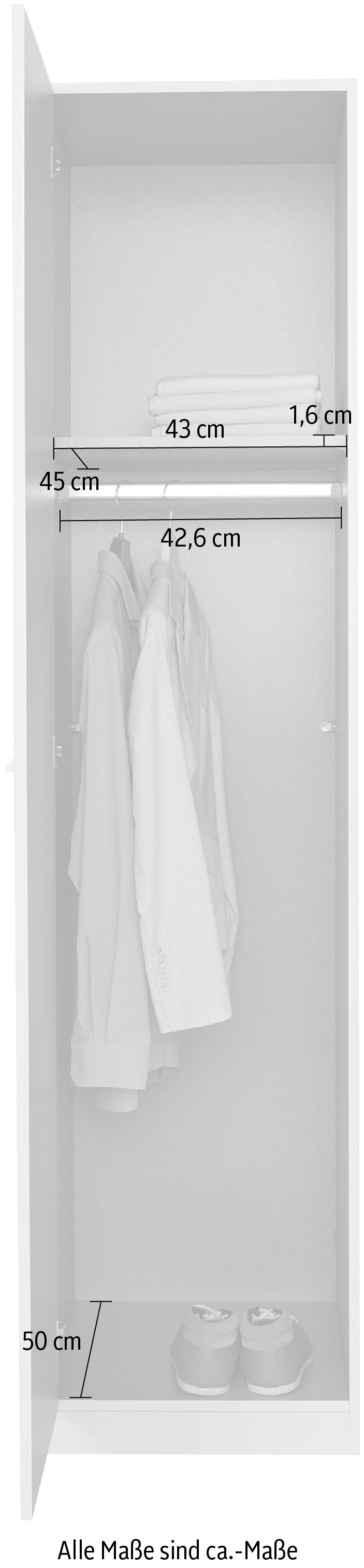 INOSIGN BY RAUCH Drehtürenschrank »Kleiderschrank Schrank Garderobe Wäscheschrank VANDOR«, in drei Breiten, Höhe 197 cm, Griffe in Graumetallic MADE IN GERMANY