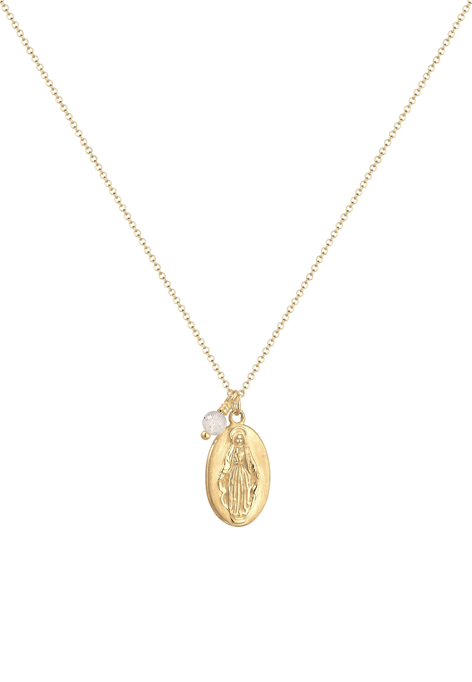 Elli Collierkettchen »Marienbild Labradorit Grau 925 Sterling Silber vergoldet«