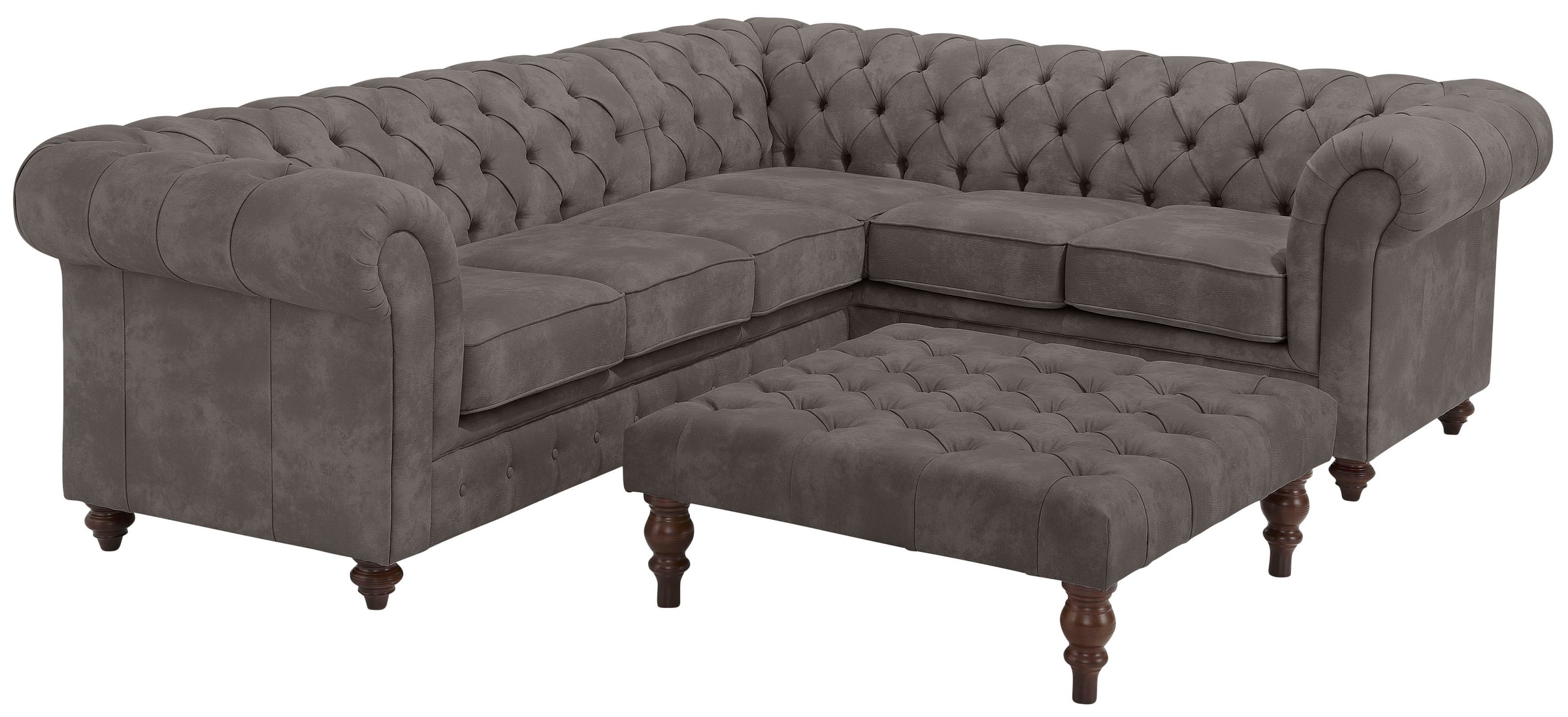 Home affaire Chesterfield-Sofa »Chesterfield Ecksofa, auch in Leder L-Form«, hochwertige Knopfheftung, langer Schenkel links oder rechts wählbar