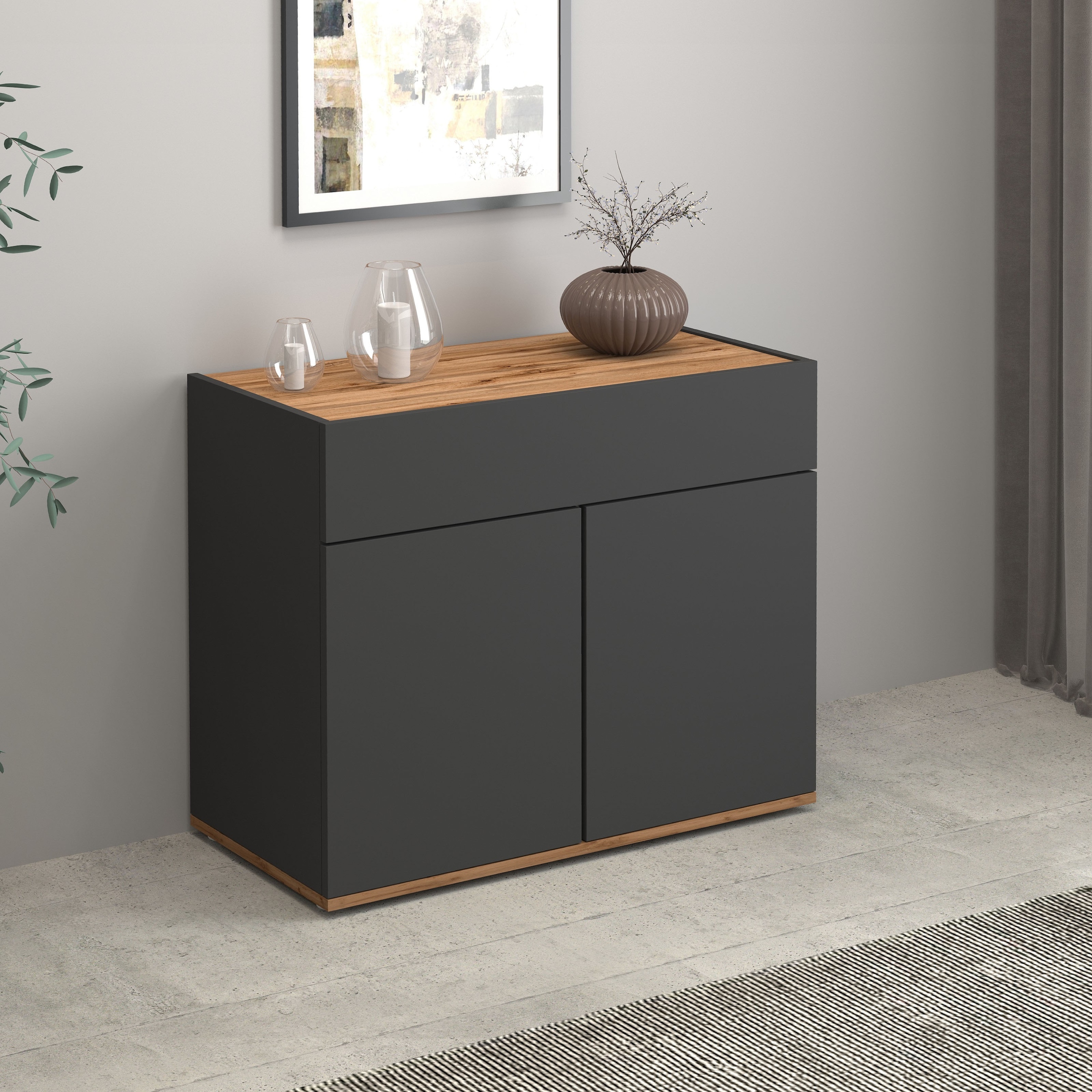 INOSIGN Sideboard »Garda, Kommode, Schrank, Kredenz«, 2 Türen, 1 Schublade,grifflos Breite 80,9 cm