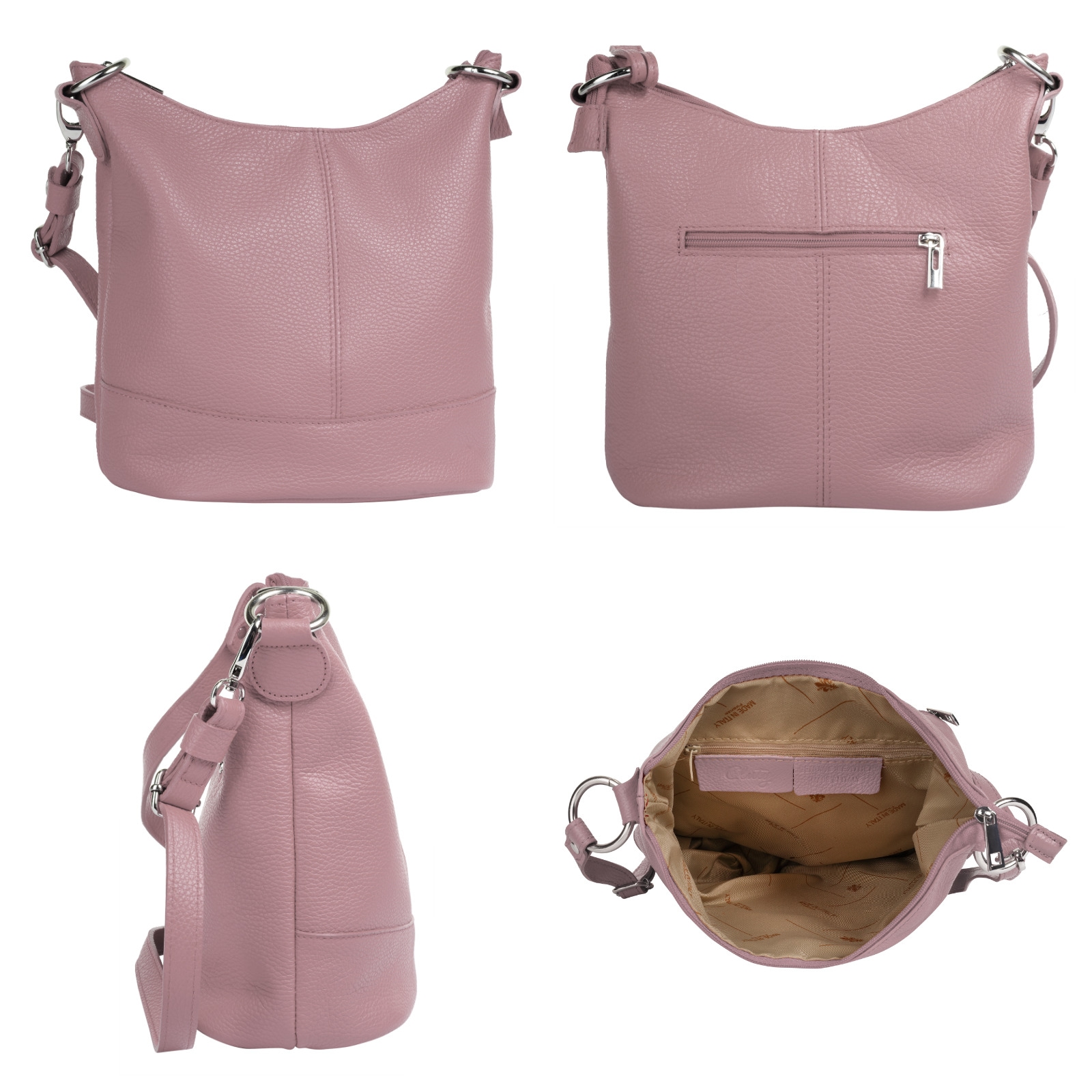 Cluty Umhängetasche, echt Leder, Made in Italy