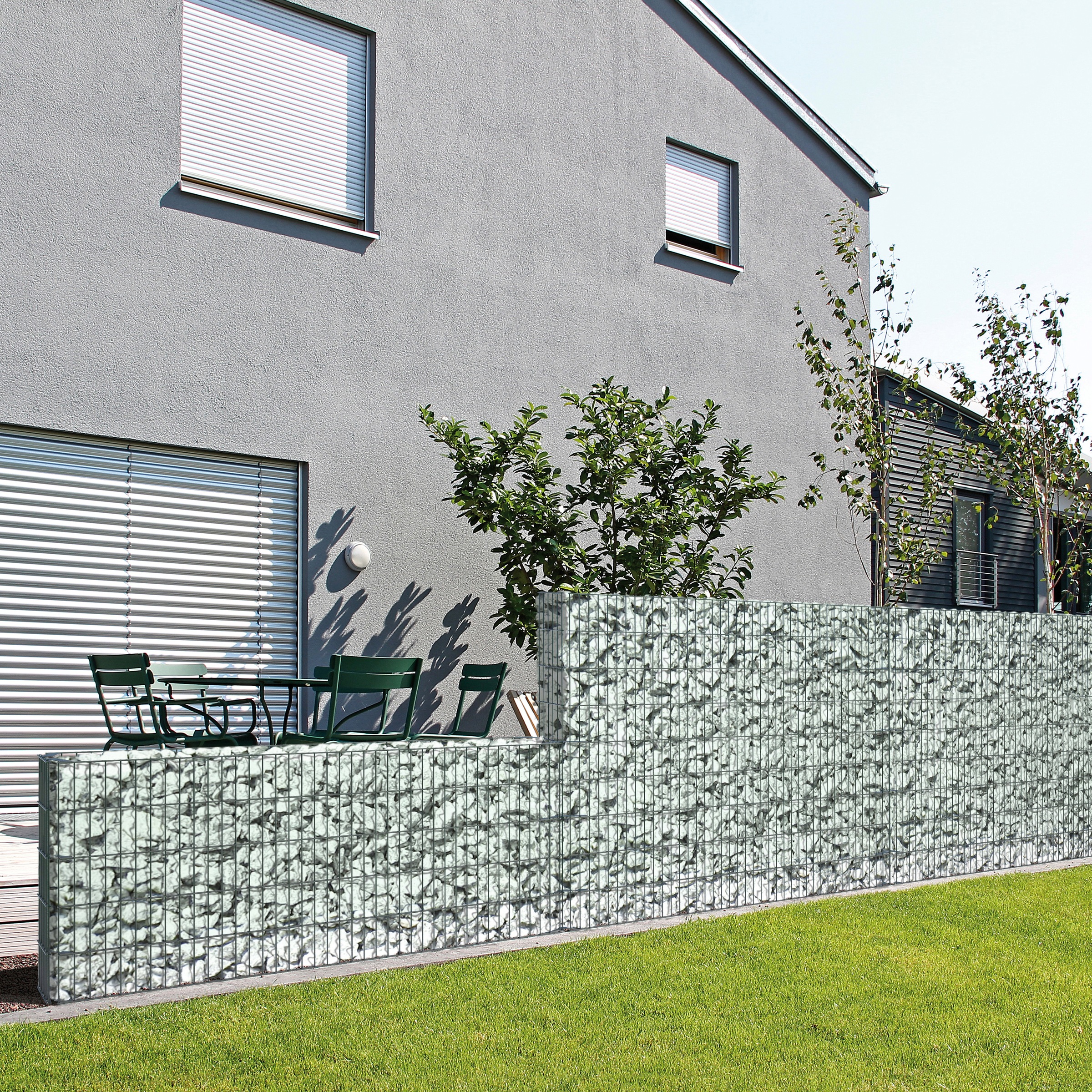 Alberts Gabionenzaun »Cluster-Gabionen Anbauset«, anthrazit, 2 m breit, versch. Höhen