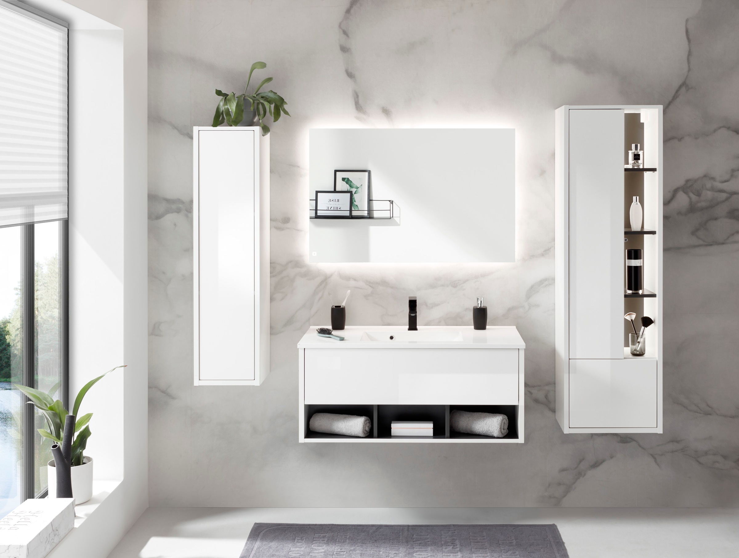 PLACES OF STYLE Badmöbel-Set »Studio Line, Bad im modernen Design, 4-teilig günstig online kaufen