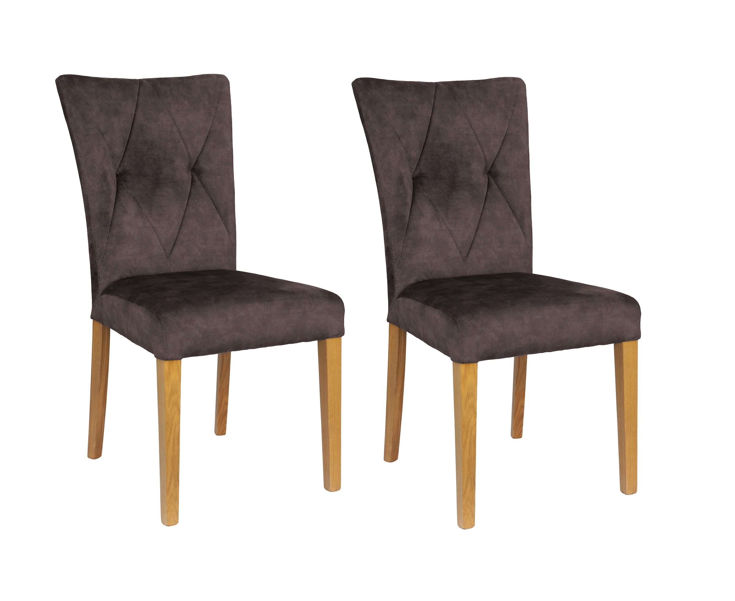 Home affaire 4-Fußstuhl »Diamond«, (Set), 2 St., Samtvelours, Sitz und Ruec günstig online kaufen