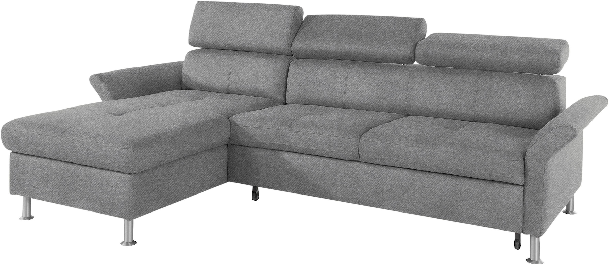 exxpo - sofa fashion Ecksofa »Maretto, bequem & komfortabel, bodenfrei, Breite 257cm, L-Form« inkl. Kopf- bzw. Rückenverstellung, wahlweise mit Bettfunktion