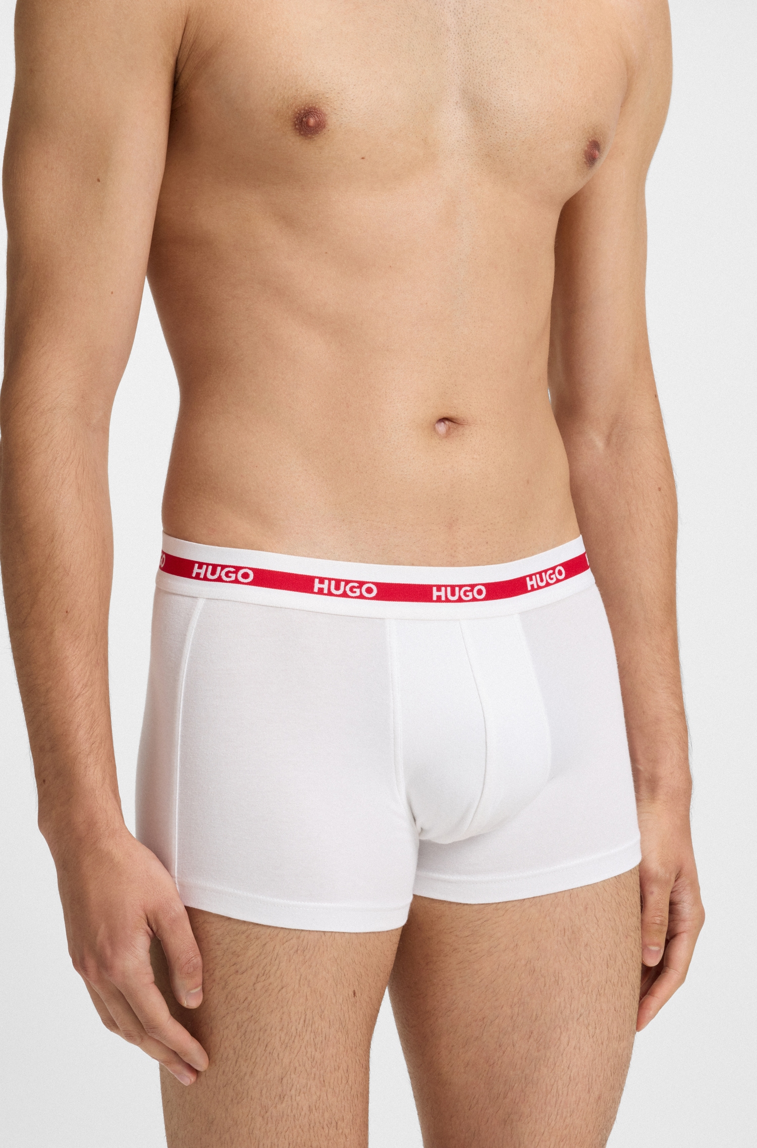 HUGO Underwear Trunk »TRIPLET PLANET« 3 Stk. Logos am elastischen Bund, mittlere Bundhöhe