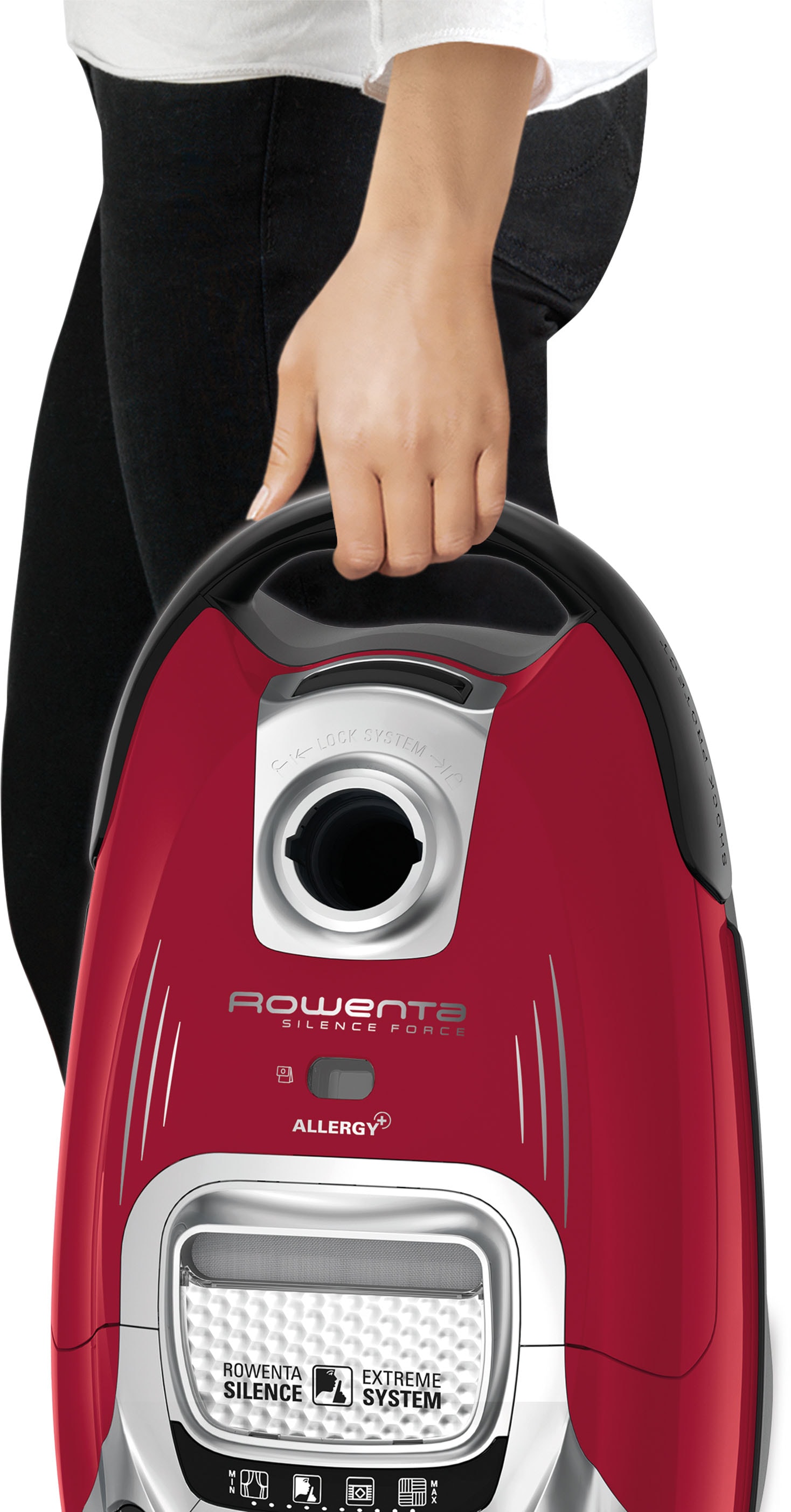 Rowenta Bodenstaubsauger »Silence Force Allergy+, 4,5 L Staubbeutelkapazität, sehr leise,«, 400 W, mit Beutel, langlebiger EffiTech-Motor, Staubsauger Tierhaare, RO7473