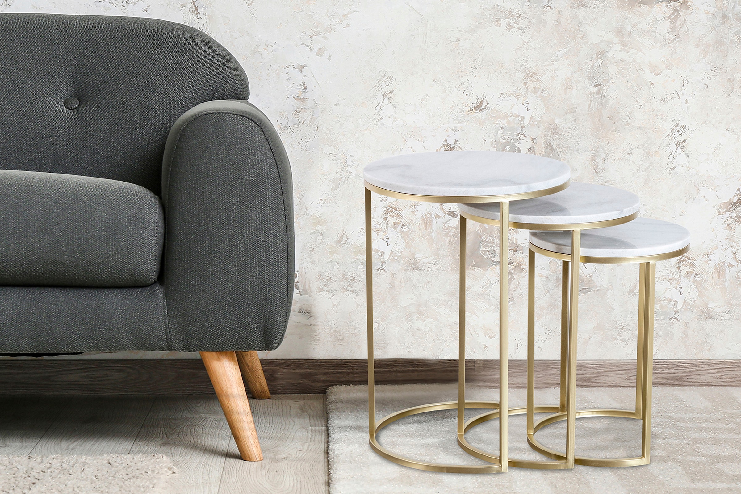 Kayoom Beistelltisch »Tria 125 3er-Set, faszinierend und auflockernd«, (Set, 3 St.), Beistelltisch-Set, zeitloses Design, hochwertige Verarbeitung