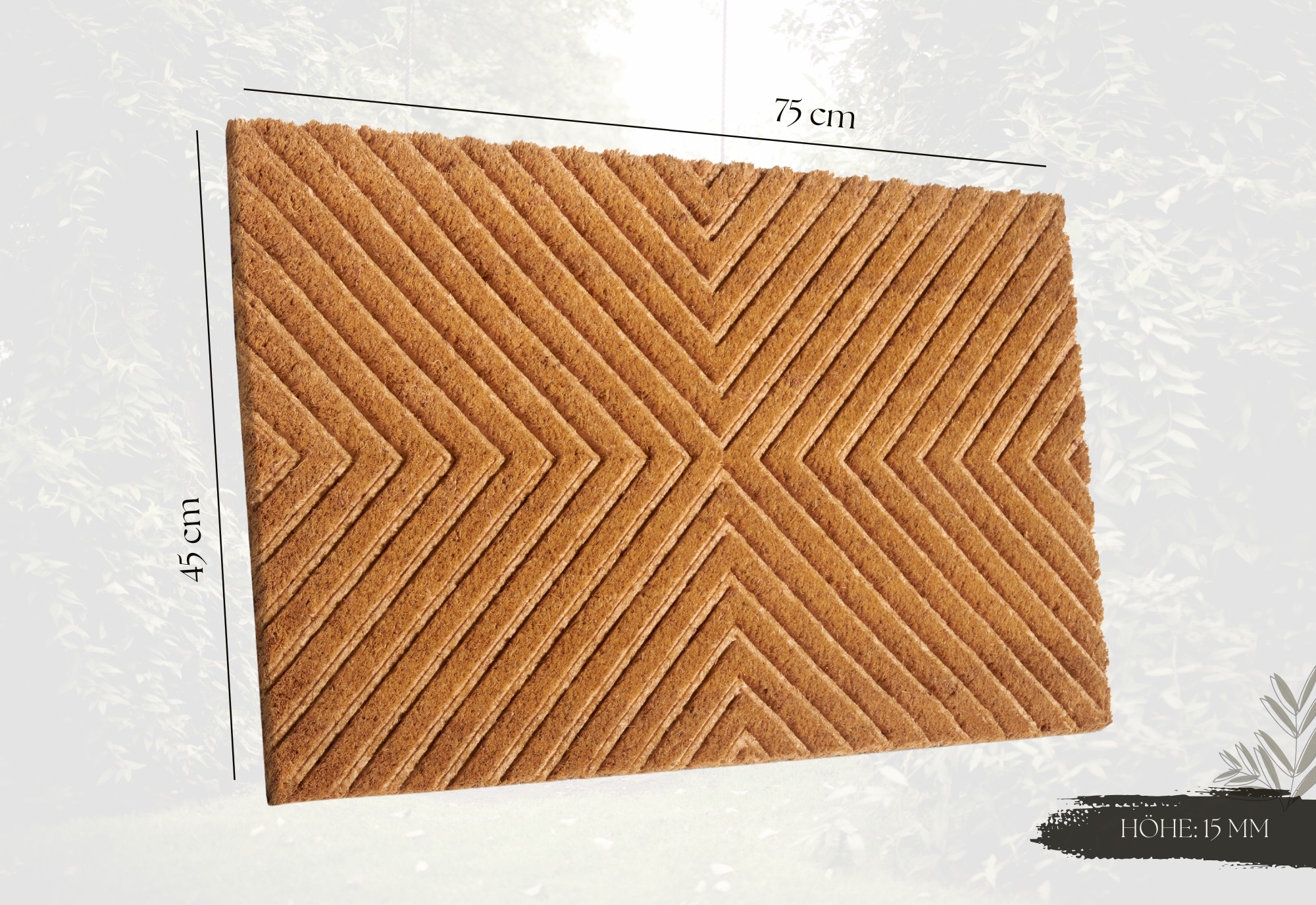 HANSE Home Fußmatte »Mix Mats Kokos Geometric, Türmatte«, rechteckig, 15 mm Höhe, Strapazierfähig, pflegeleicht, robust, wetterfest, UV-beständig