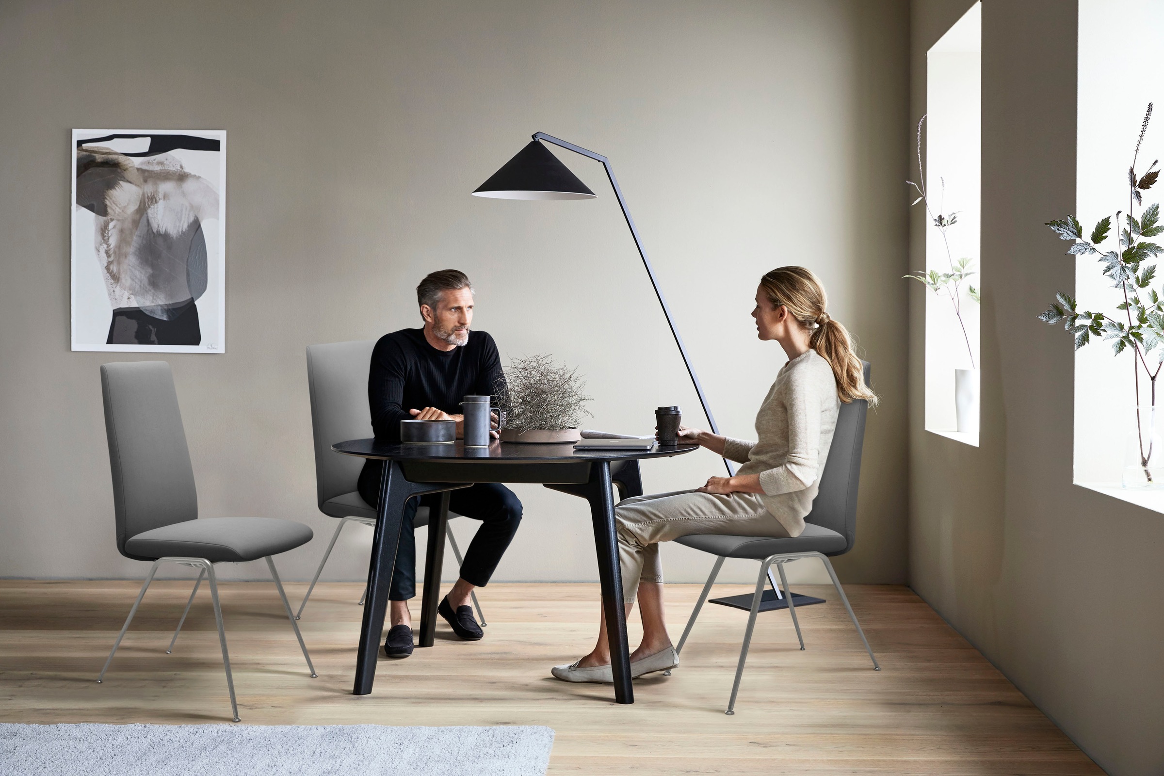 Stressless® Polsterstuhl »Laurel«, Microfaser DINAMICA, High Back, Größe M, mit Beinen aus Stahl in Schwarz matt