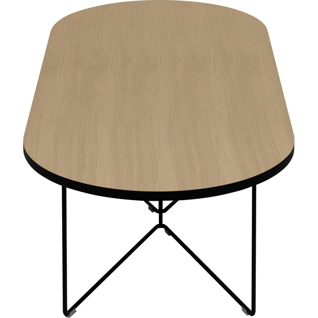 TemaHome Couchtisch »Oval«, mit einer Holzfurnier Tischplatte und einem edlen Metallgestell