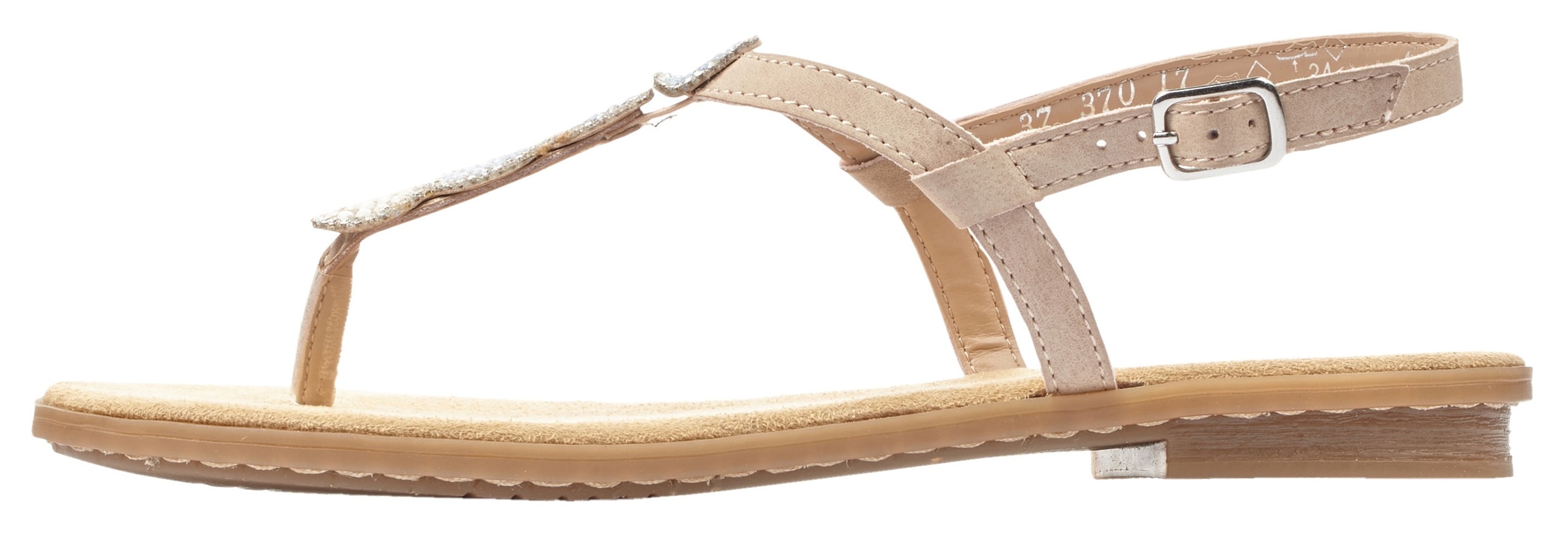 Rieker Riemchensandale, Sommerschuh, Sandalette, Blockabsatz, mit Schmucksteinverzierung