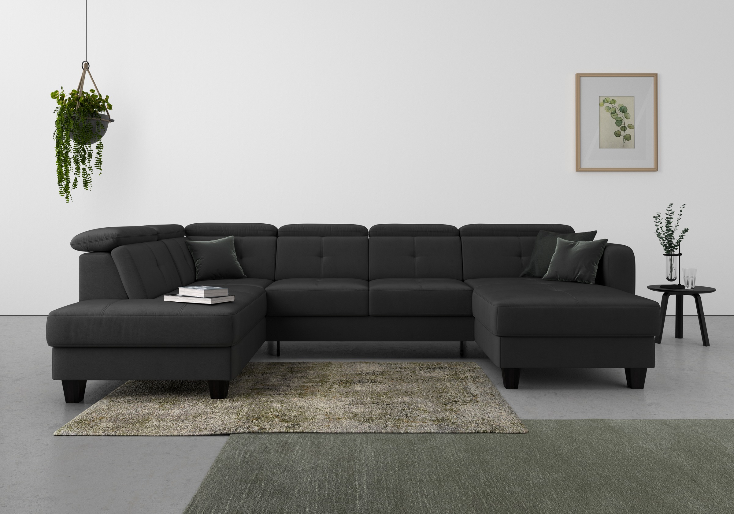 sit&more Wohnlandschaft »Belluci U-Form«, Kopfteilverstellung und Federkern günstig online kaufen