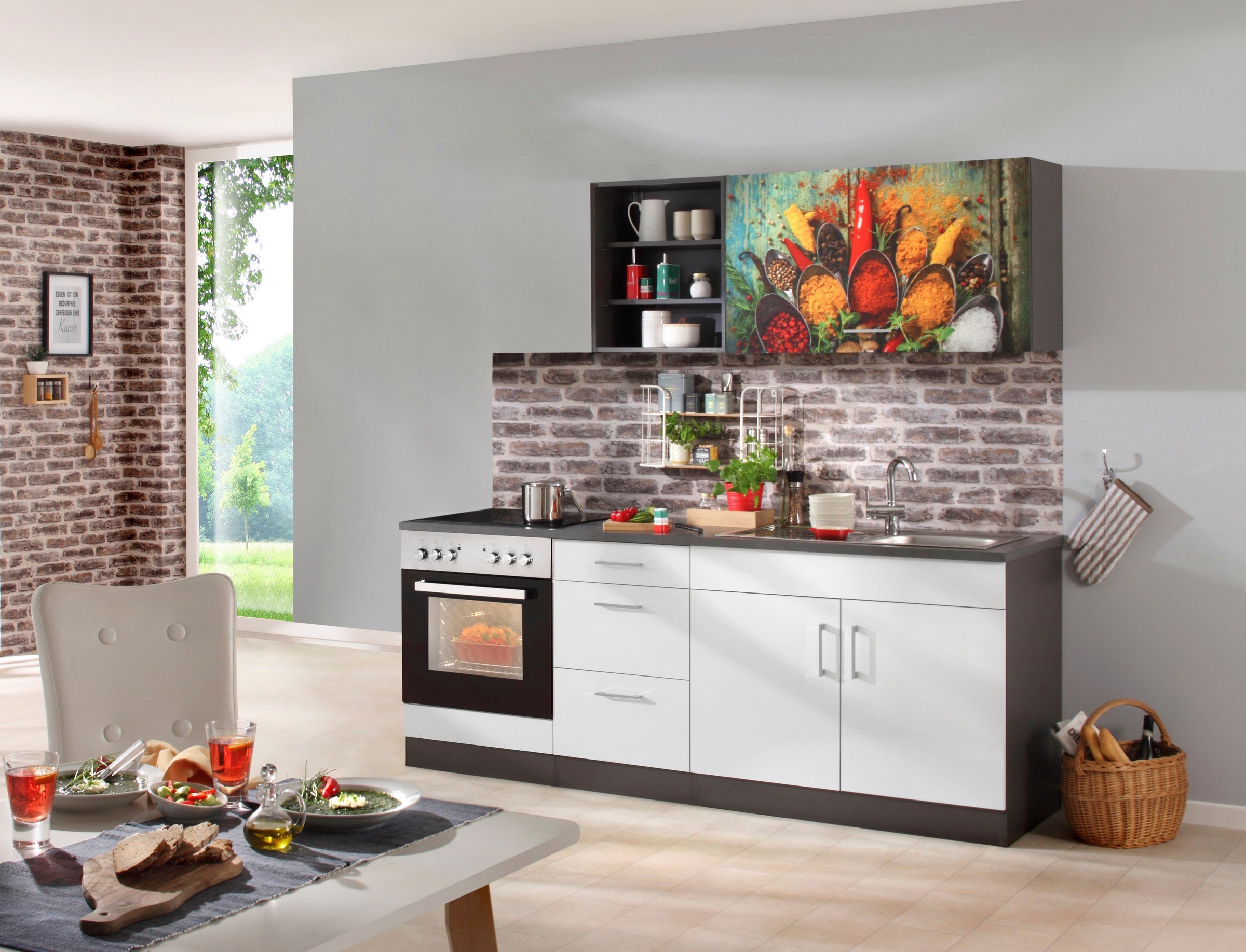 KOCHSTATION Küchenzeile »KS-Paris – Küchen mit einzigartigen Fotomotiven au günstig online kaufen