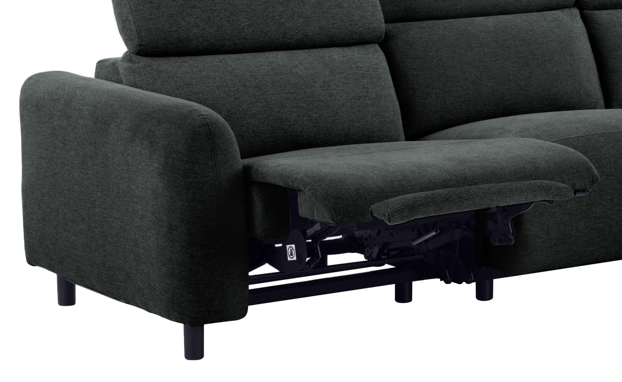 Home affaire Ecksofa »SKAANE Struktur, L-Form, 274 cm, manuelle u. elektrische Funktion,«, rundes Design, Kopfteilverstellung, Federkernpolsterung